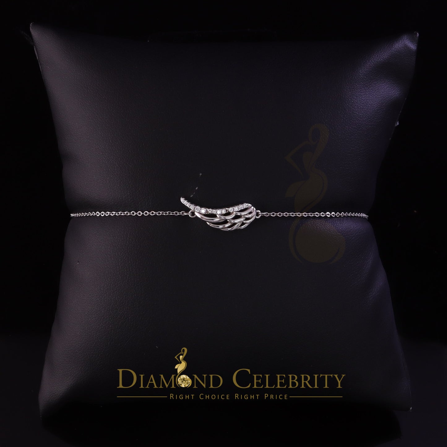 Diamondcelebritees White Sterling Silver Fashion Design Ladies Bracelet Cubic Zirconia SZ 7.5 Inch
