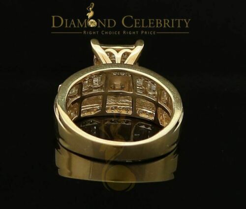 DiamondCelebritees Real Diamond 0.75ct Engagement Silver WomensYellow Rings Size 6.50 Square Shape