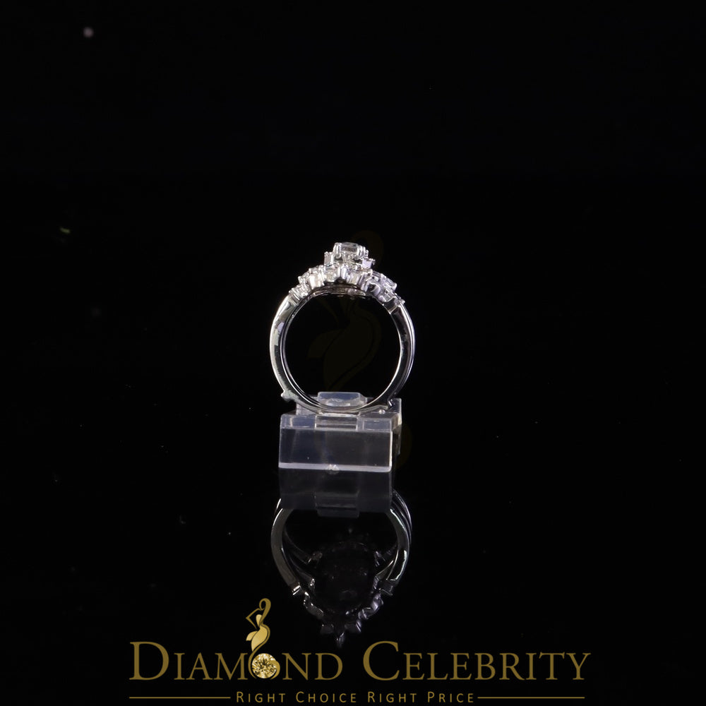 DiamondCelebritees 925 White Silver Solitaire Enhancer Guard Wrap Ring 2.00ct Moissanite Size 7