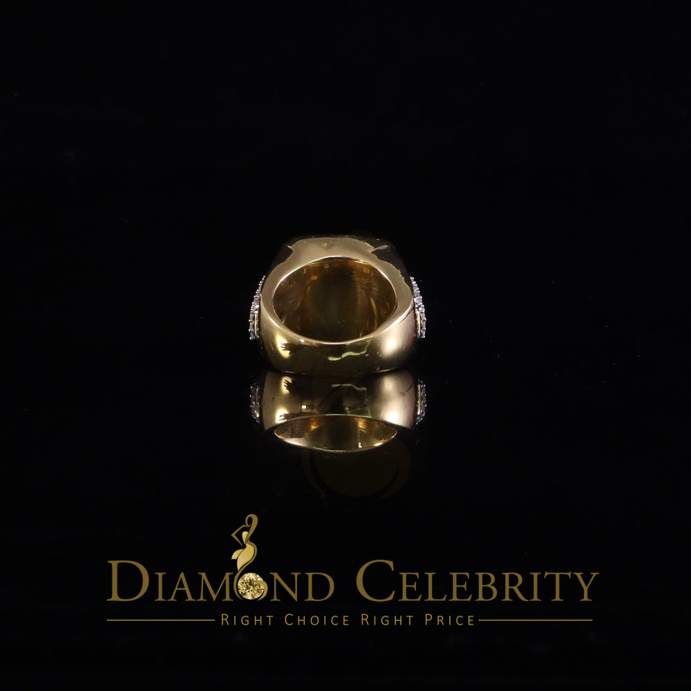 DiamondCelebritees Sterling Yellow Silver 3.00ct VVS 'D' Moissanite Square Rings Size 10 for Men's