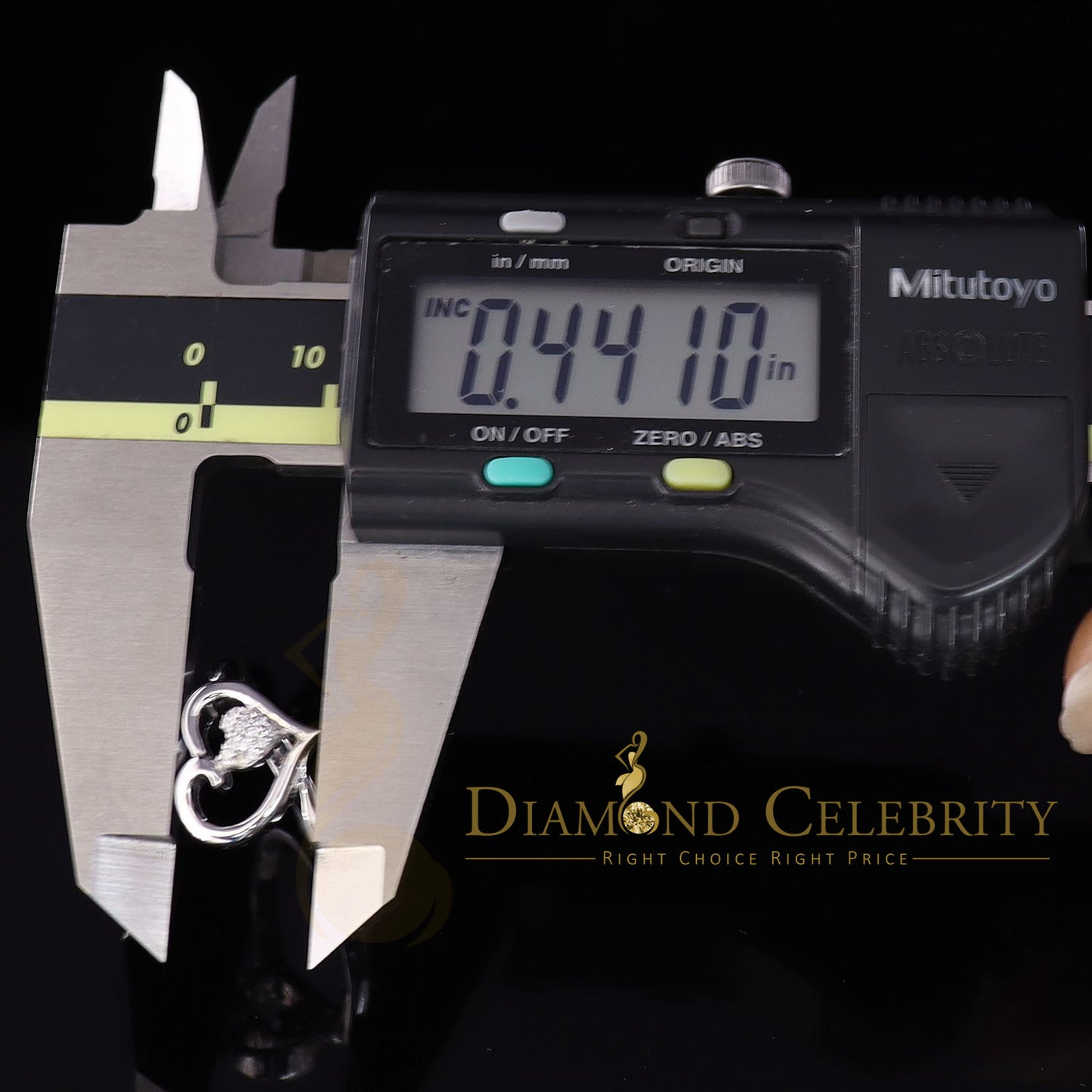 DiamondCelebritees 925 Sterling White Silver 0.10ct Cubic Zirconia Love Heart Women's Ring Size 7