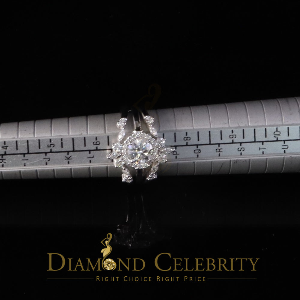 DiamondCelebritees 925 White Silver Solitaire Enhancer 1.66ct Moissanite Guard Wrap Ring Insert SZ7