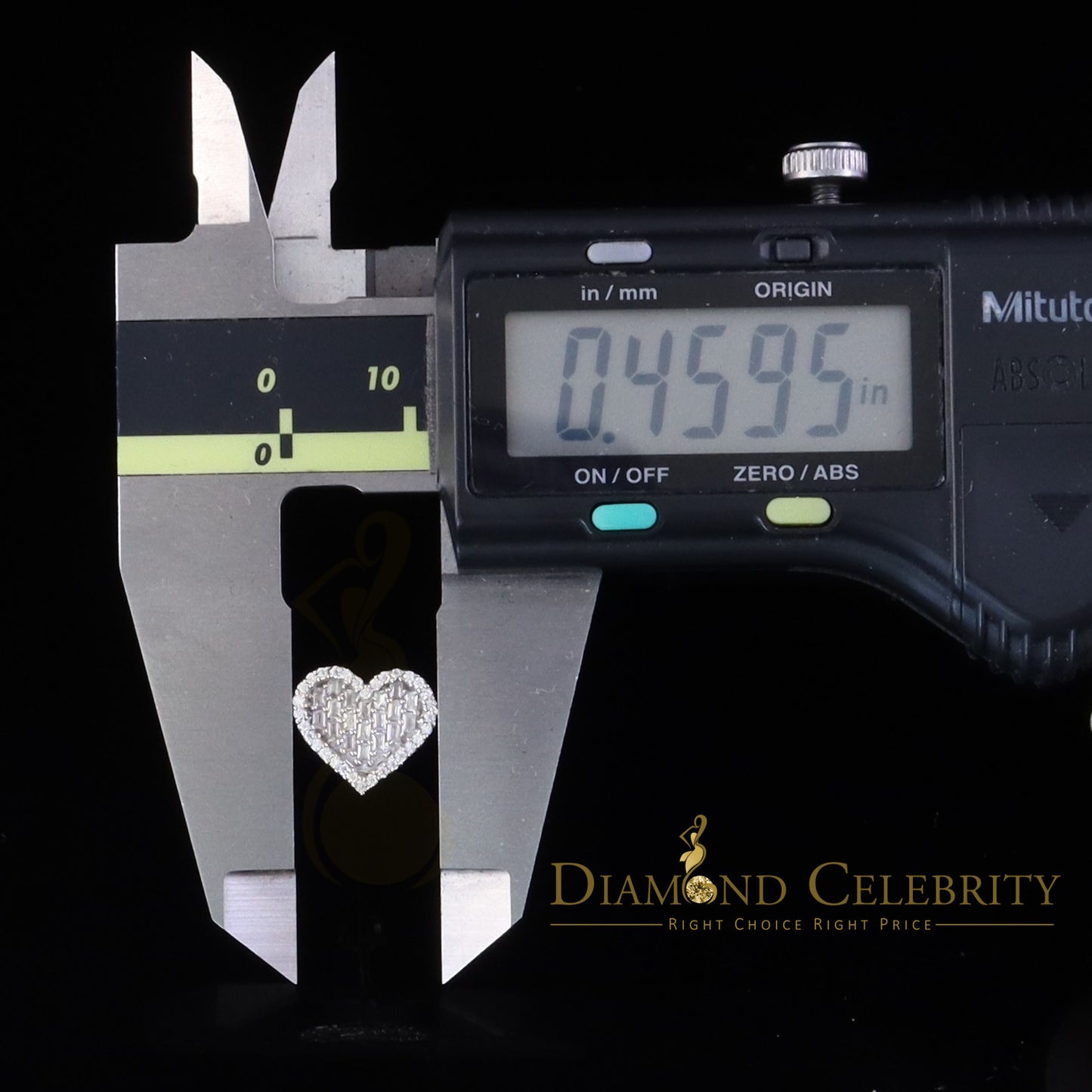 Diamondcelebritees 925 White Silver 1.00ct VVS 'D' Moissanite Heart Stud Earring Men's/Womens