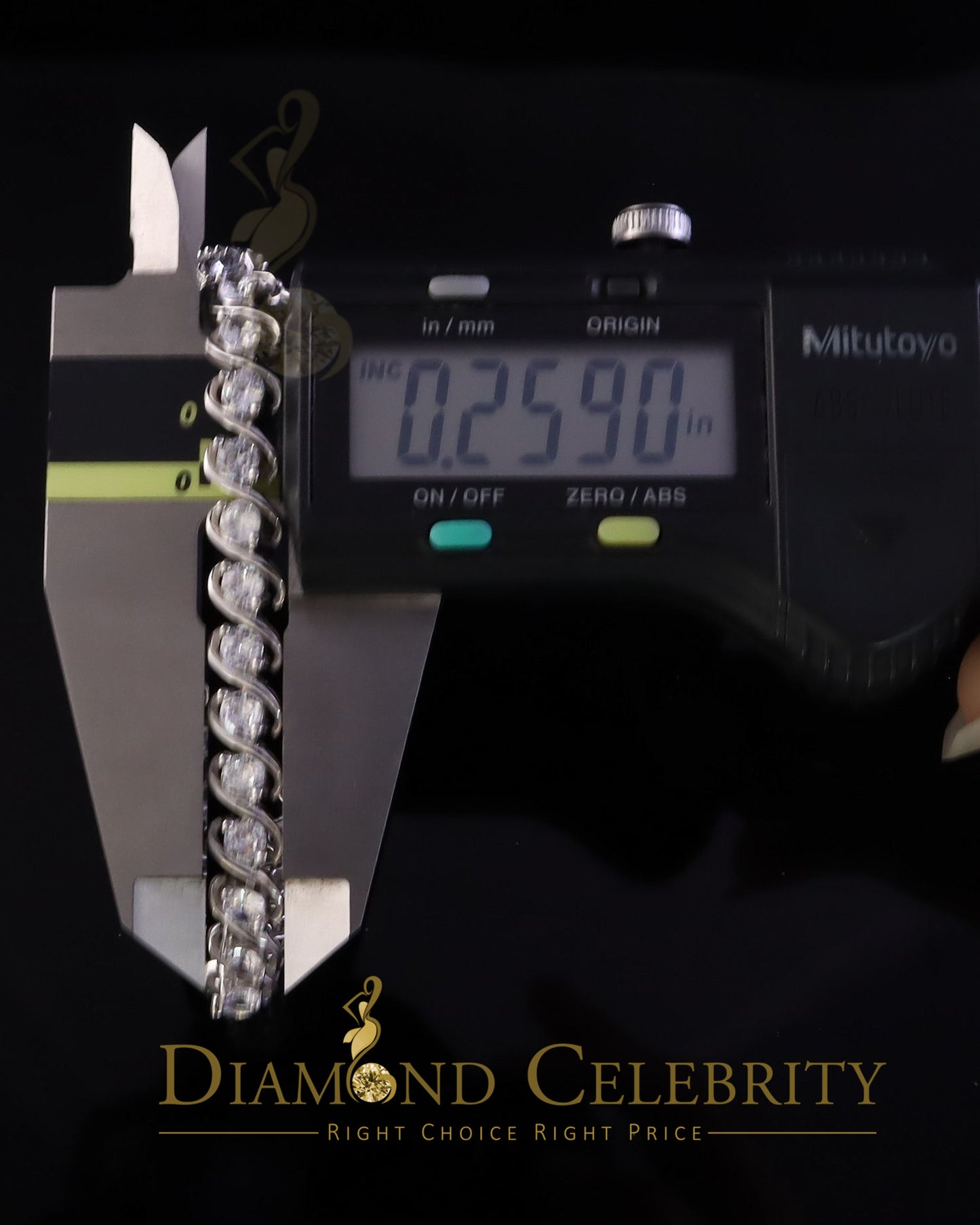 Diamondcelebritees 925 White Sterling Silver 8MM 0.80CT Cubic Zirconia Tennis Bracelet 9 Inch long