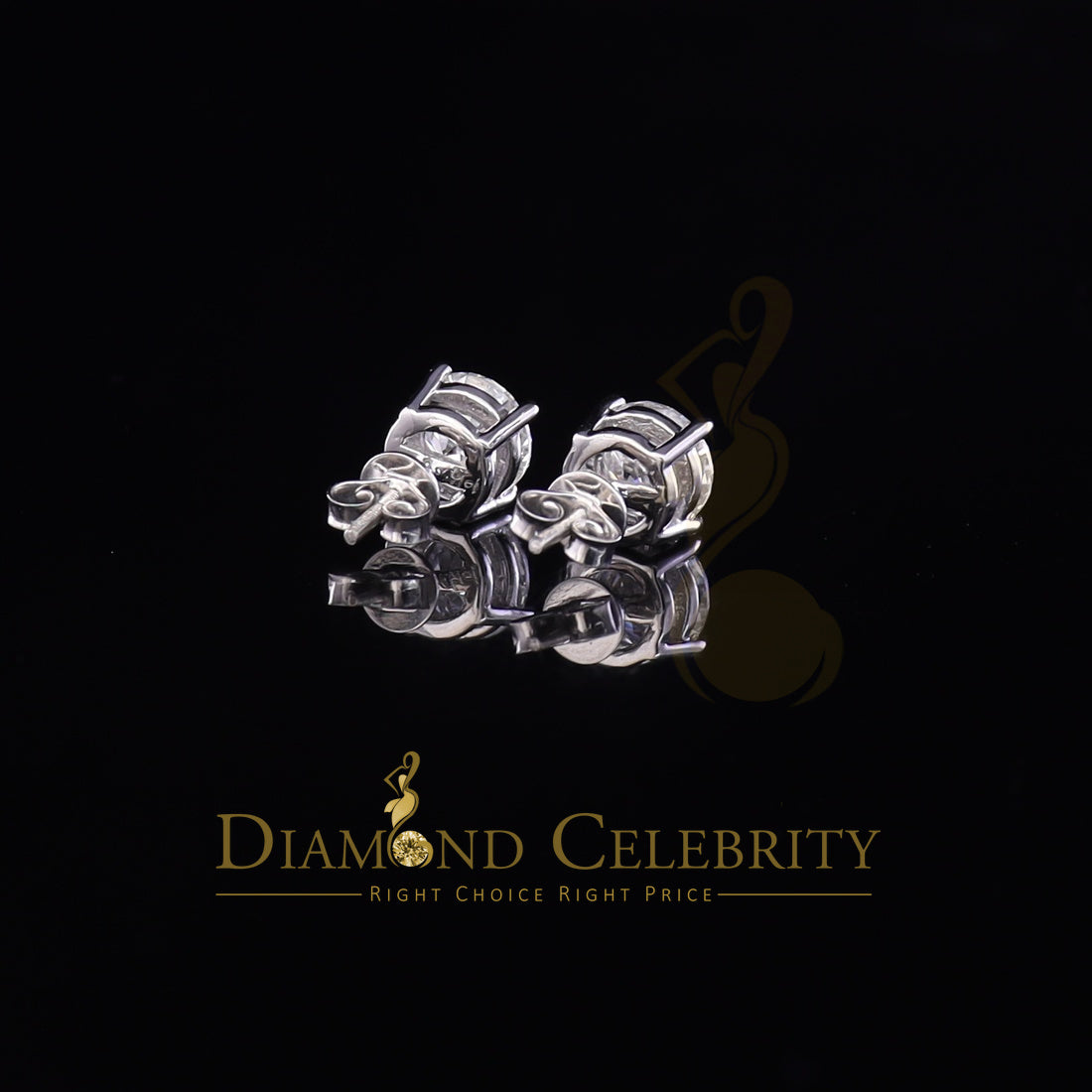 Diamondcelebritees Mens/Womens stud 925 silver White 4.50ct VVS 'D' Moissanite Stud Stud Earrings