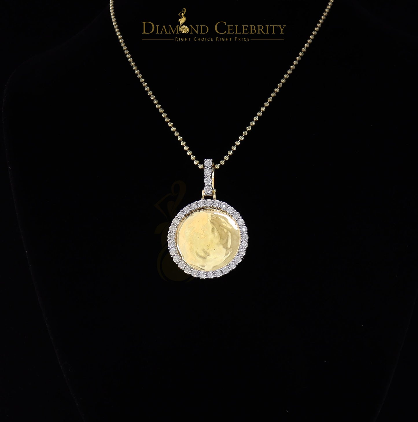 DiamondCelebritees Real 0.66ct Diamond Sterling Silver 1.25" PICTURE Charm Fashion Yellow Pendant