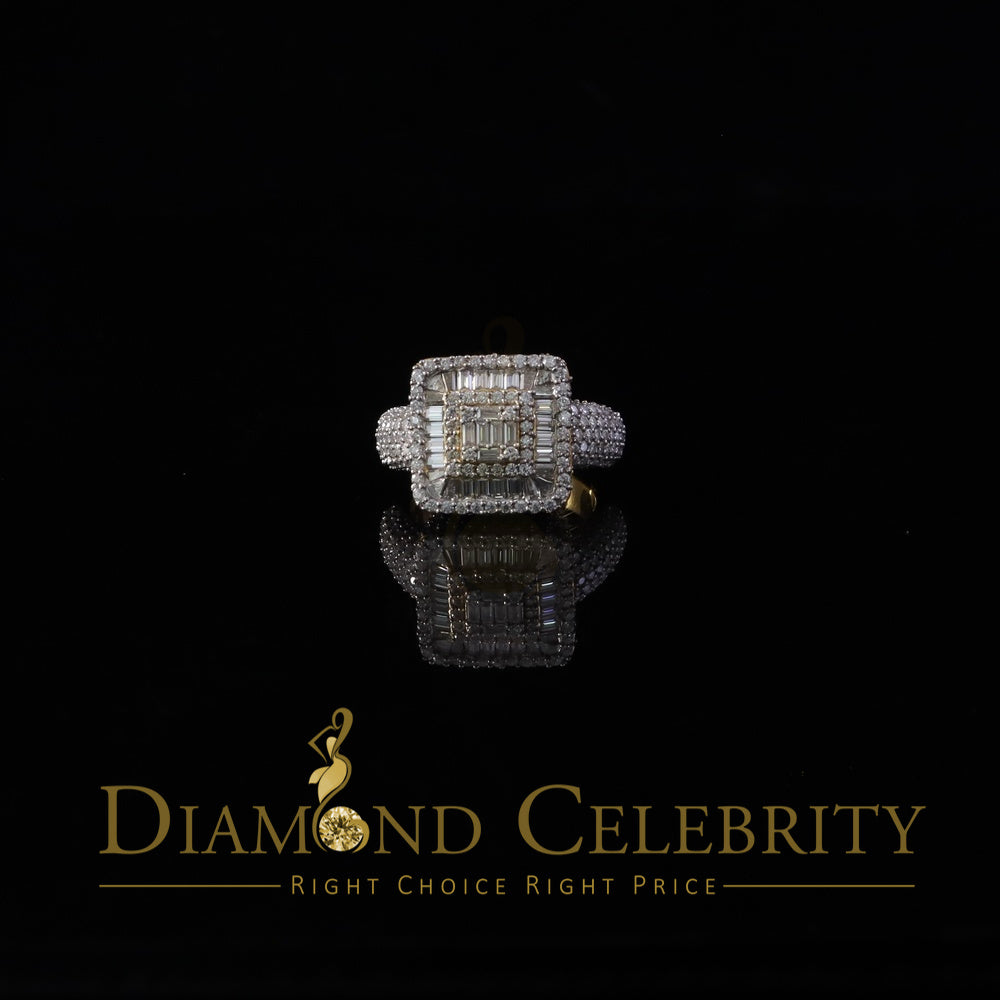 DiamondCelebritees Men's 925 Yellow 925 Silver 5.50ct VVS 'D' Moissanite Square Pinky Rings Size 10