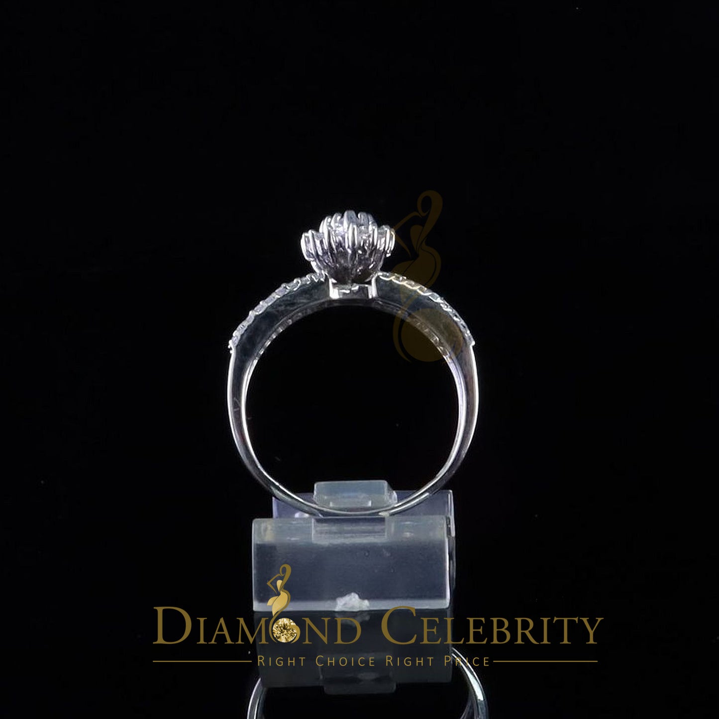 DiamondCelebritees Diamond Celebrity 925 White Sterling Silver 129 Cubic Zirconia Bridal Ring SZ 8