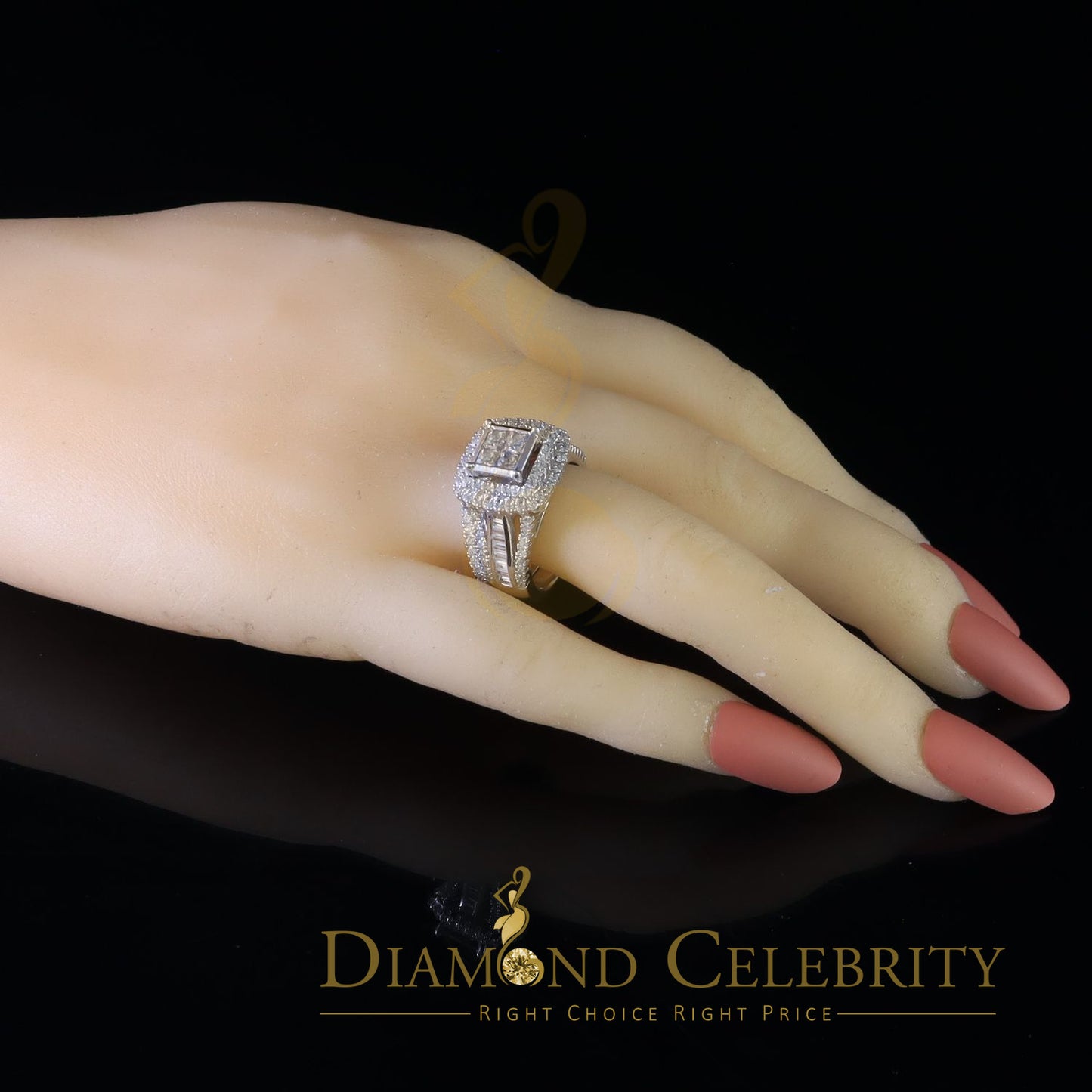 DiamondCelebritees 925 Sterling White Silver Shiny Cubic Zirconia 4.90 ct Bridal Womens Ring Size7