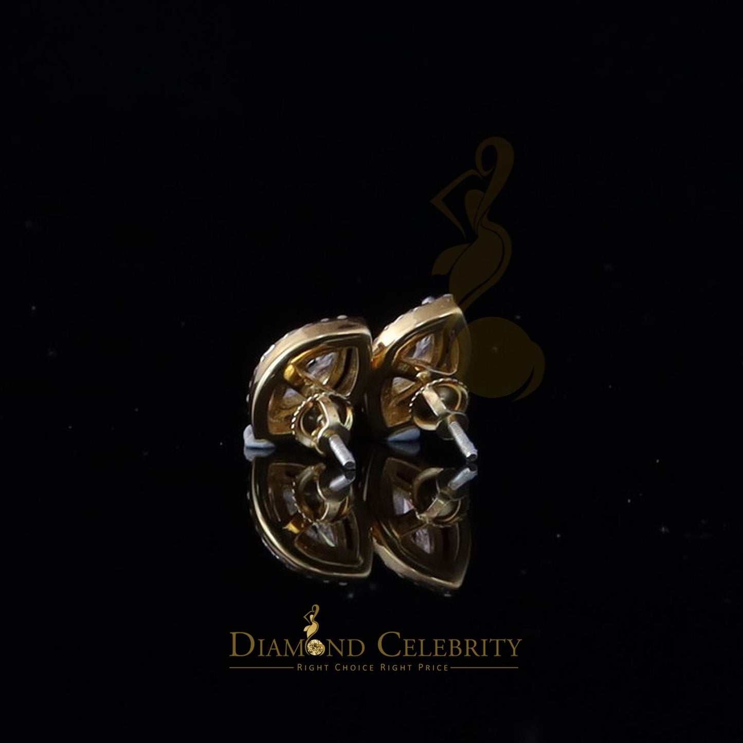 DiamondCelebritees Men's/Women's 925 Silver Yellow 2.50 ct VVS 'D' Moissanite Stud Earrings