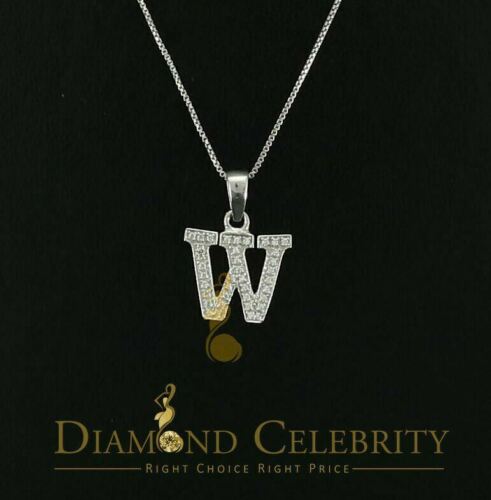DiamondCelebritees Attractive Sterling SilverAll Alphabet Letter White Pendant with Cubic Zirconia