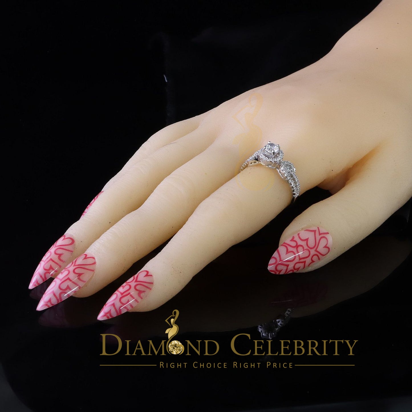 DiamondCelebritees Diamond Celebrity Sterling Silver 925 White 64 Cubic Zirconia Women's Ring SZ 8