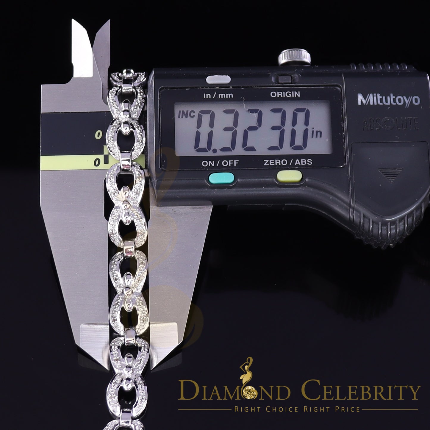 Diamondcelebritees 925 Sterling Silver White 0.20CT Real Diamonds Fancy Style Bracelete Size 7''