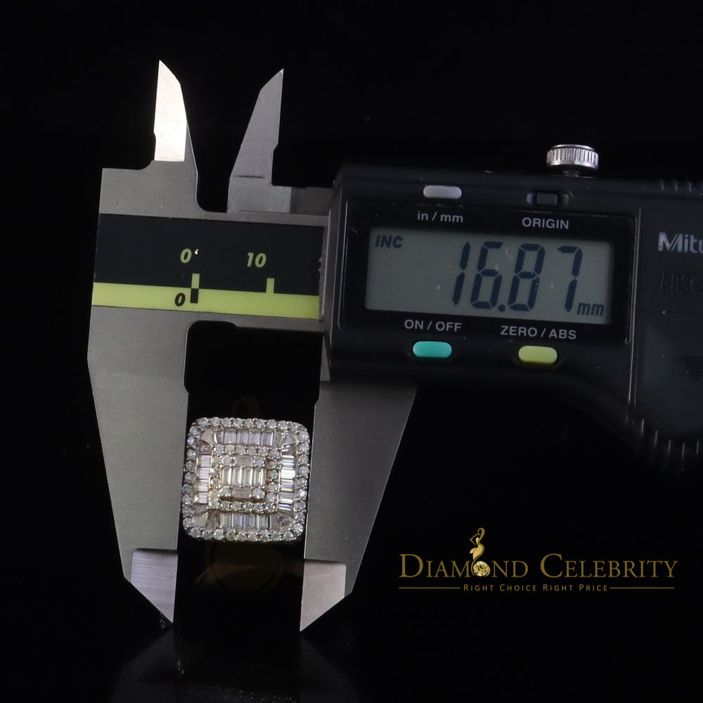 DiamondCelebritees Men's 925 Yellow 925 Silver 5.50ct VVS 'D' Moissanite Square Pinky Rings Size 10