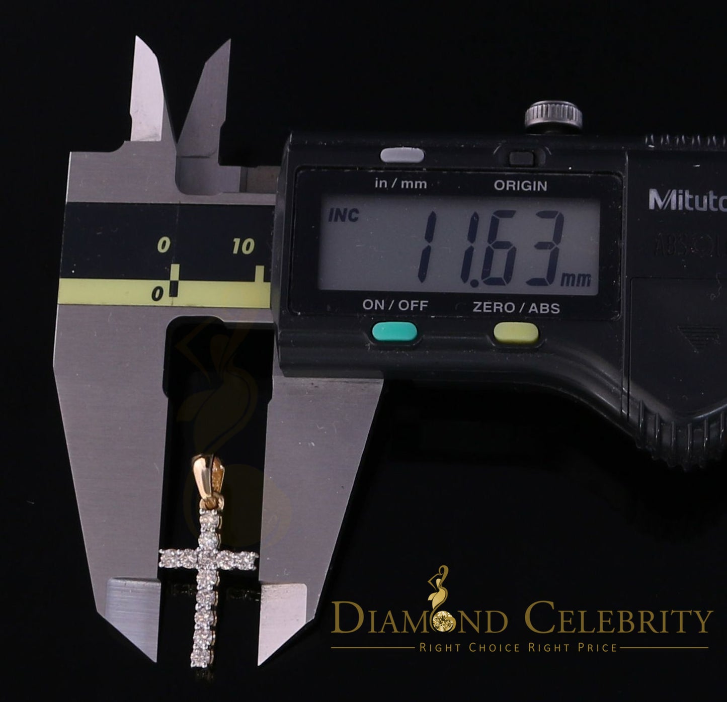 DiamondCelebritees 10k Real Gold Real Diamond 0.50ct CROSS Charm Fashion Yellow Style Pendant