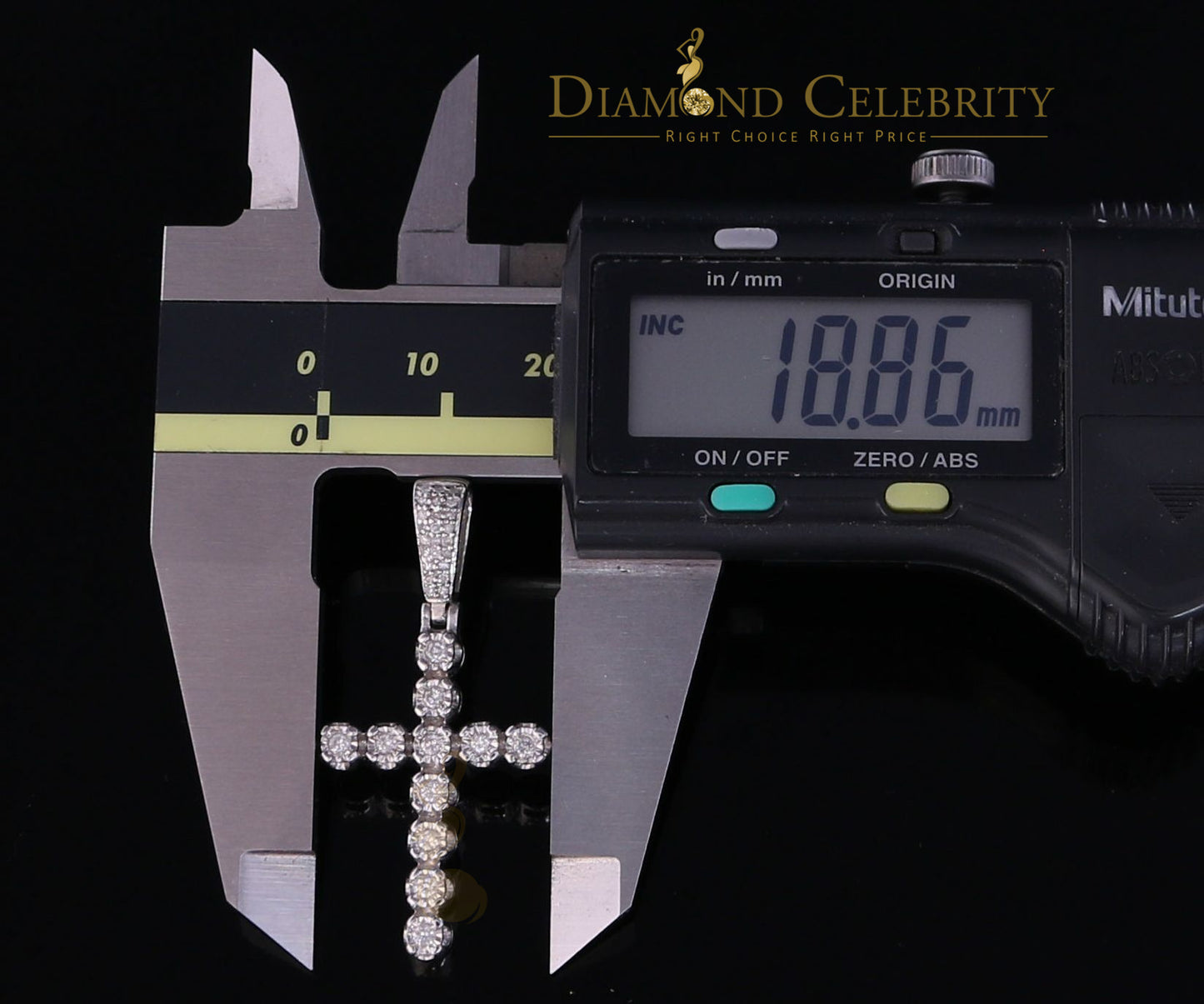 DiamondCelebritees Real 0.33ct Diamond Sterling Silver CROSS Charm Fashion Necklace Pendant White