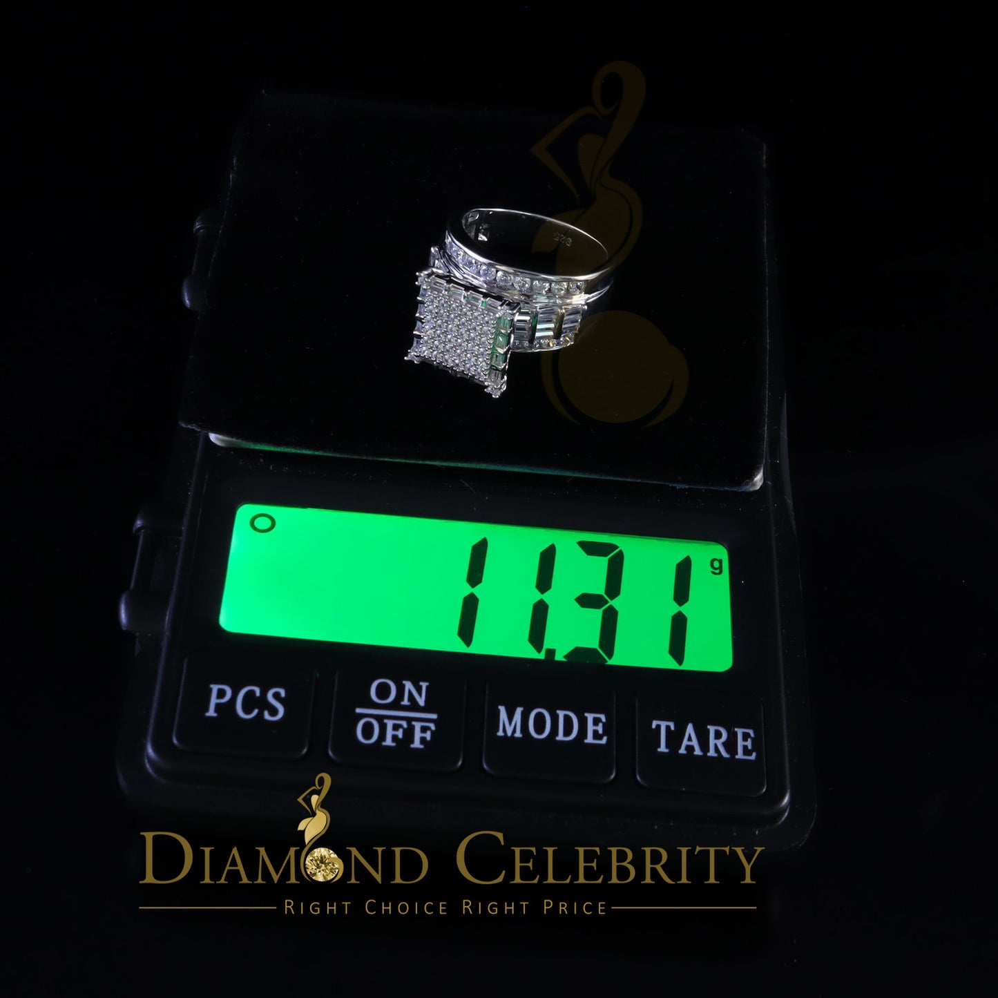 DiamondCelebritees Womens 6.04ct White Cubic Zirconia Silver Fashion Square Womens Ring Size 9