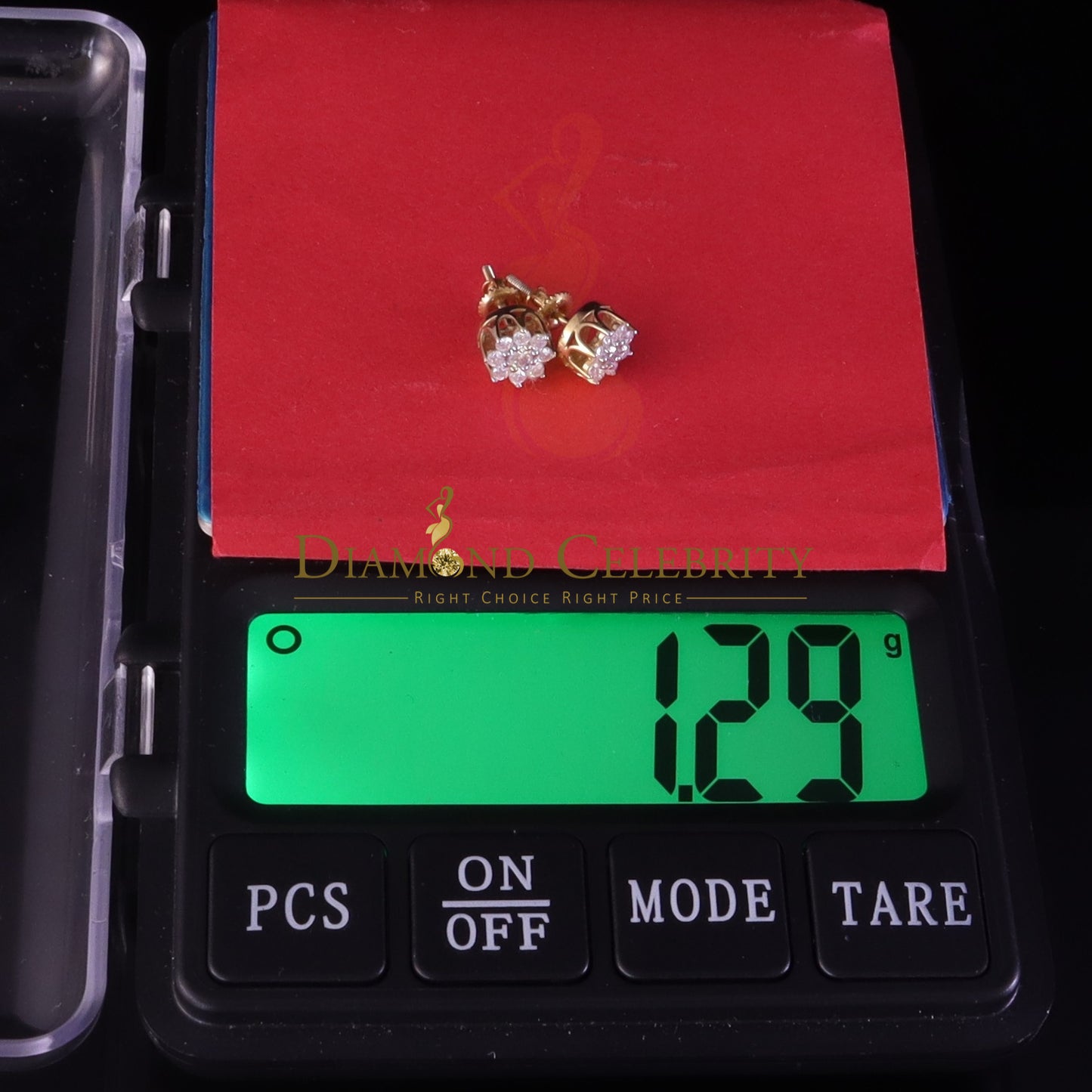 DiamondCelebritees 925 Silver Yellow 0.50ct VVS 'D' Moissanite Round Stud Earrings Men's/Womens
