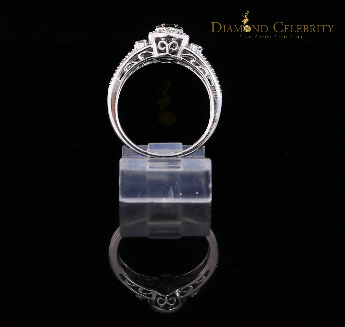 DiamondCelebritees Real 0.30CT Diamond with 10 kt White Gold CLUSTER shape Womens Ring Size 6.5