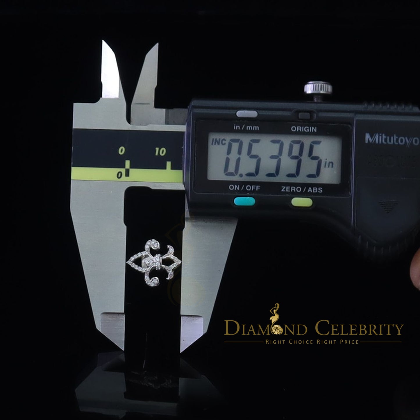 DiamondCelebritees 0.60ct Cubic Zirconia 925 White Silver Women's Fleur de Lis Screw Back Earrings