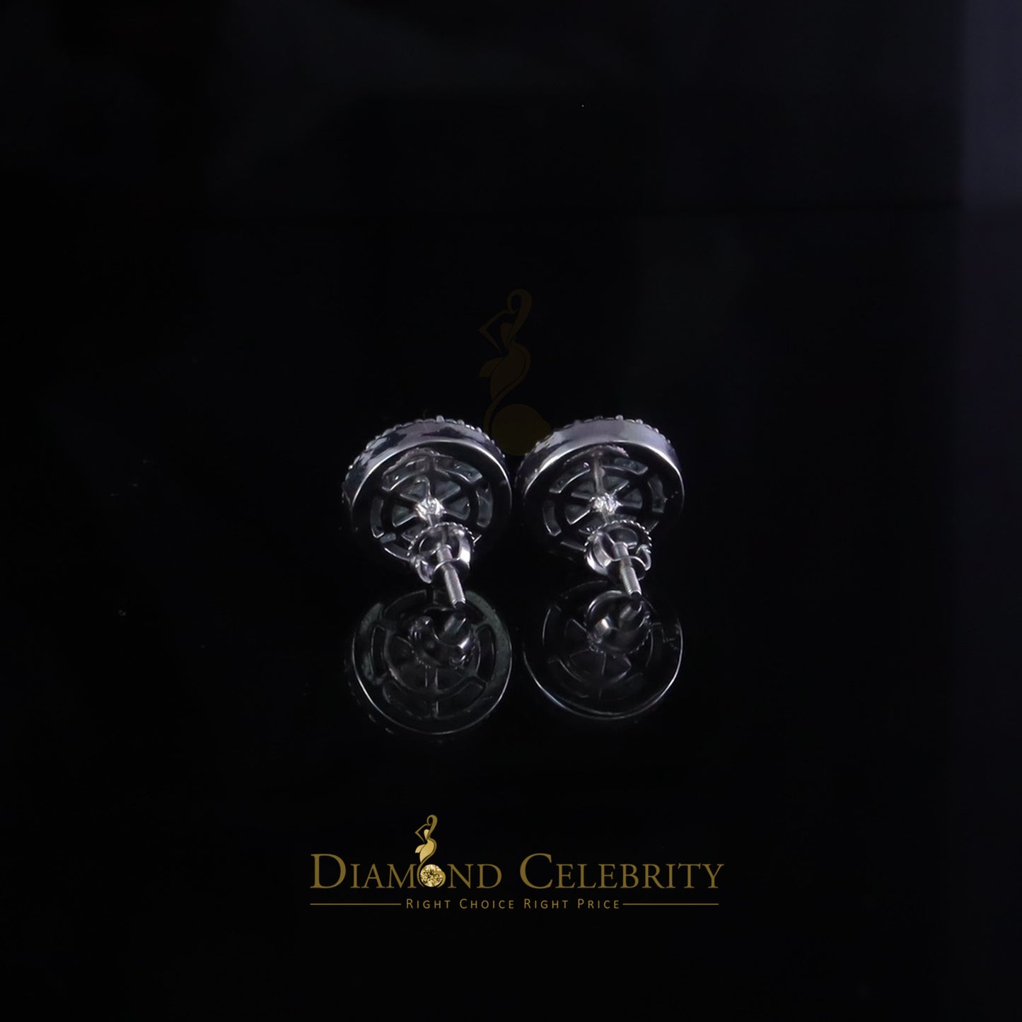 Diamondcelebritees New Earrings 925 Silver White Big Flower Stud 1.50ct VVS D Moissanite Men/Womens