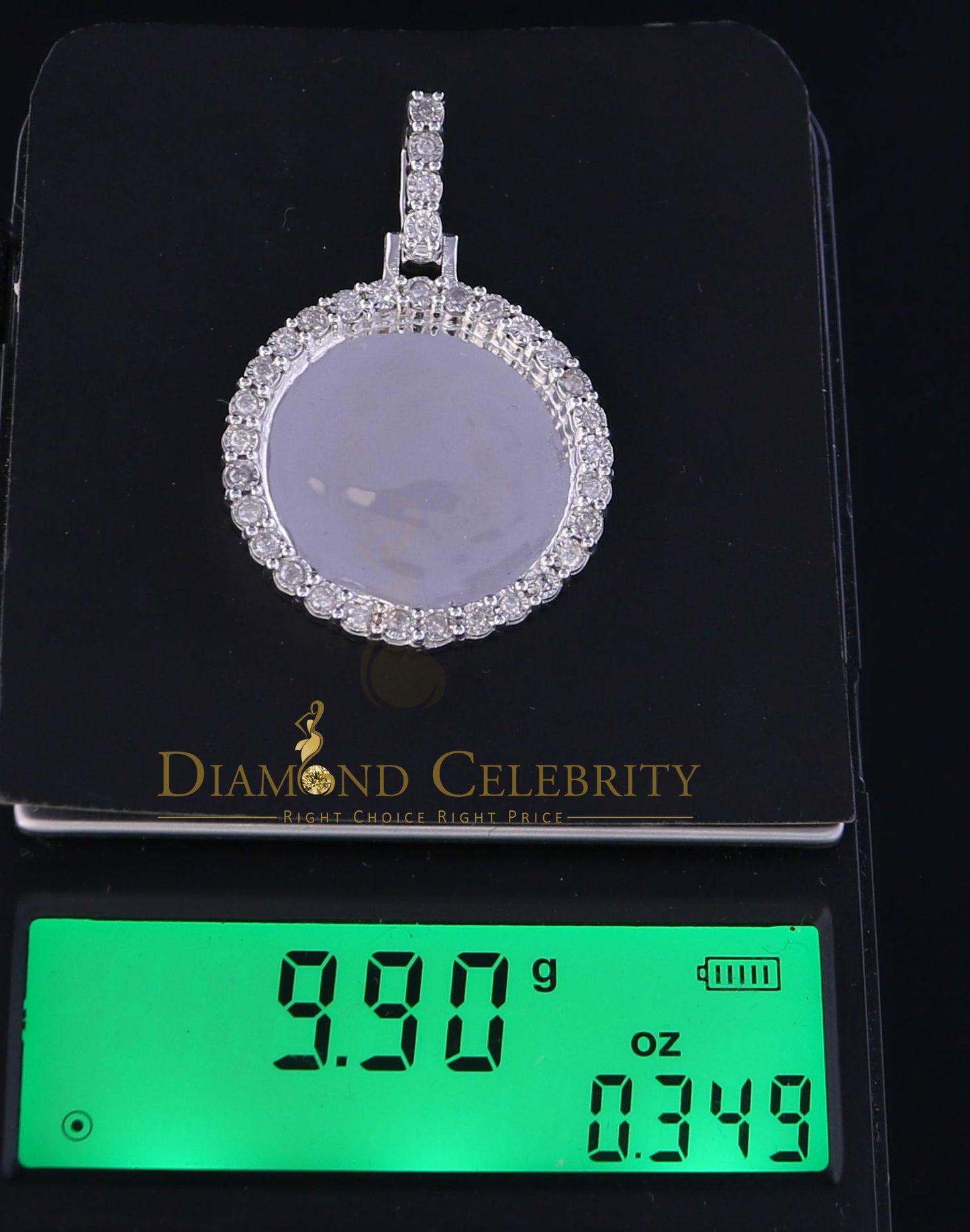 DiamondCelebritees Real 0.66ct Diamond 925 Sterling Silver 1.25" PICTURE Pendant Fashion White