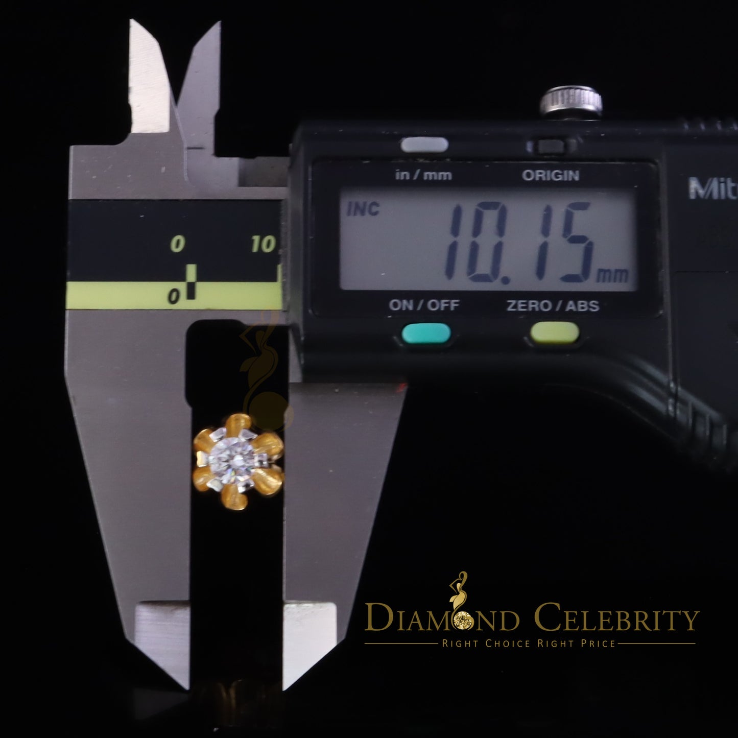 DiamondCelebritees 925Cubic Zirconia Round Shape Yellow Silver Buttercup Stud 1.00ct Earrings Women