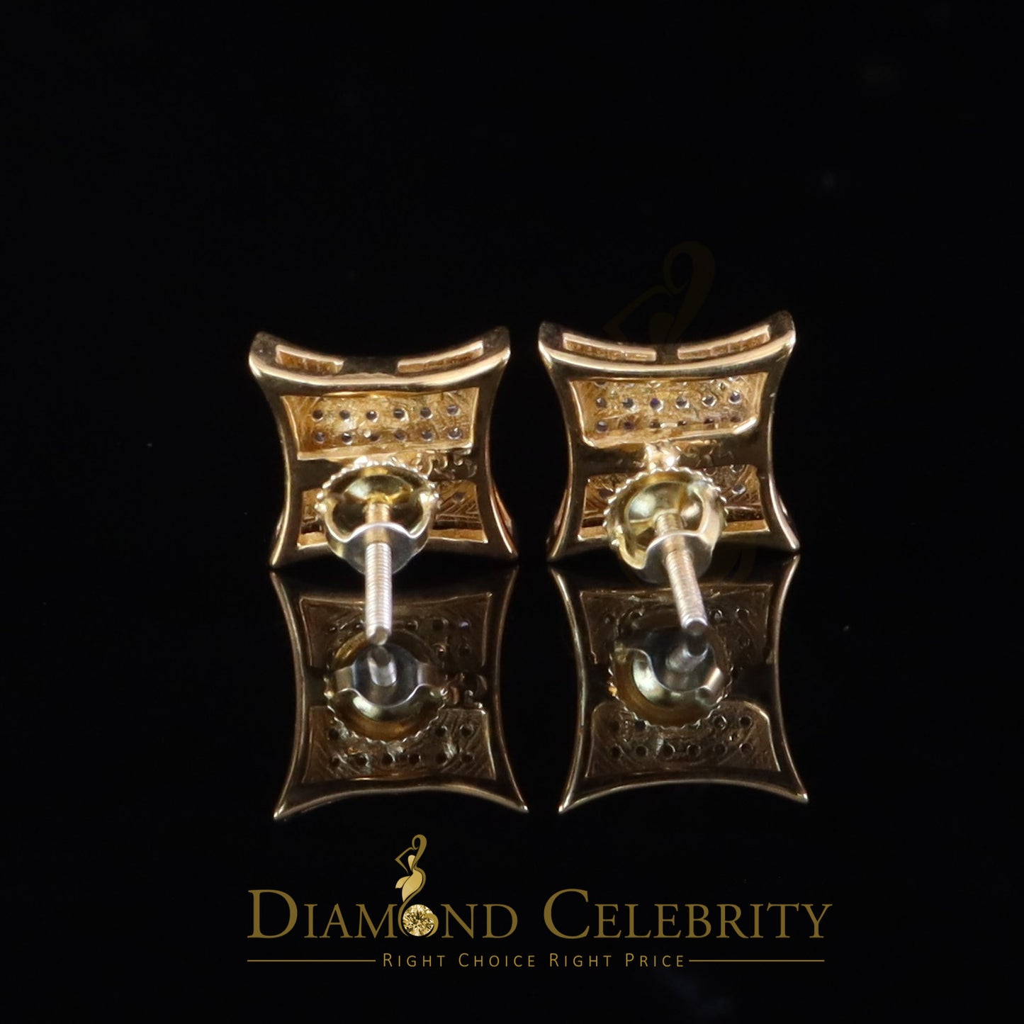 DiamondCelebritees 0.20ct Diamond 925 Sterling Silver Yellow Kite Earrings For Men's / Women's
