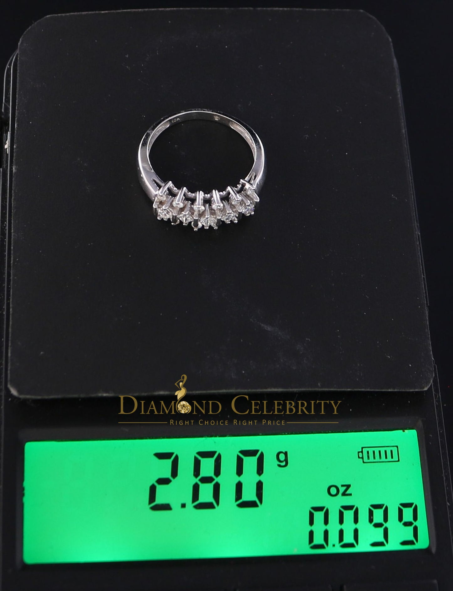 DiamondCelebritees Real 10kt White Gold with 0.50 CT Real Diamond FASHION Style Ring size 6.5