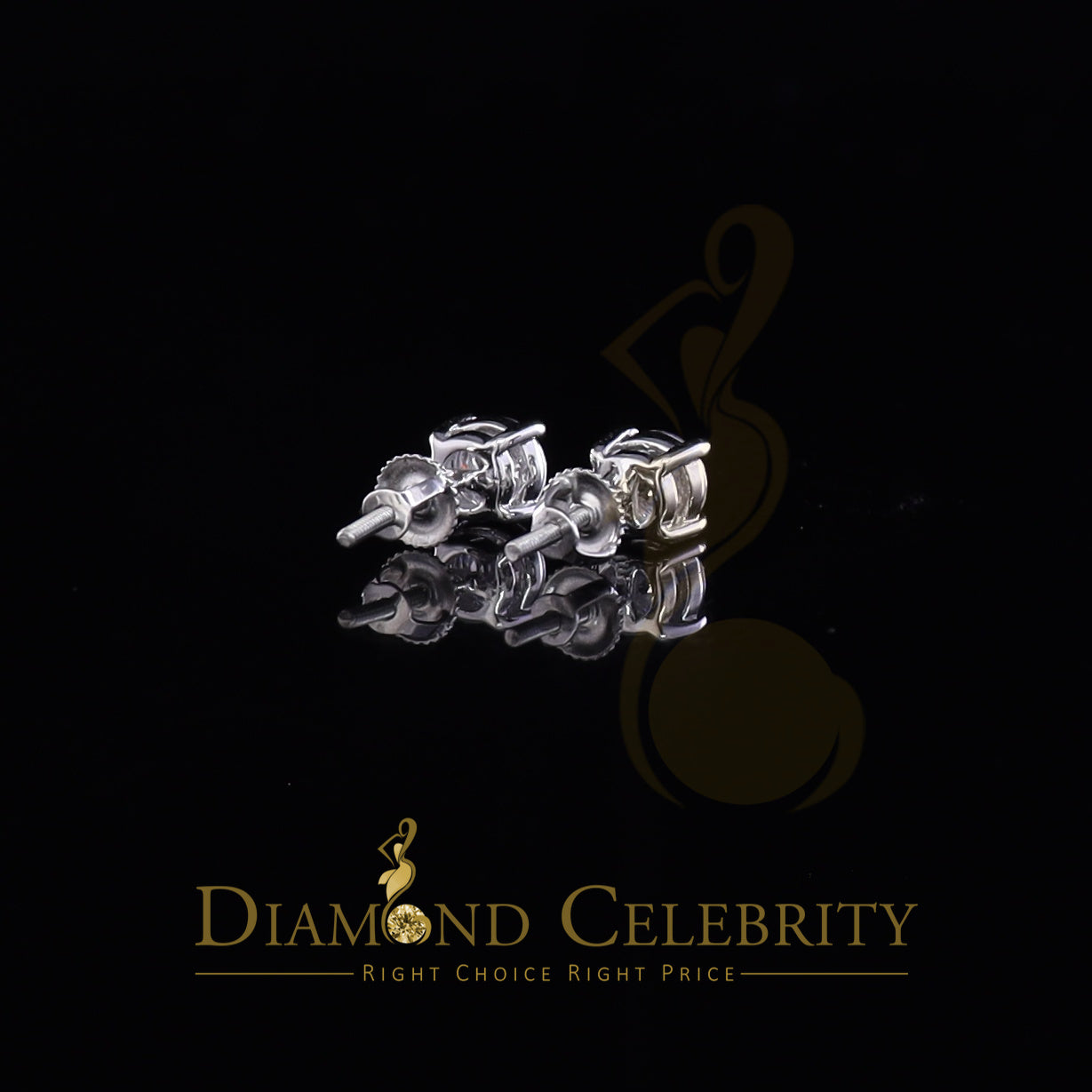 Diamondcelebritees Men's & Women Stud White 925 Silver 1.00ct VVS 'D' Moissanite Stud Stud Earrings