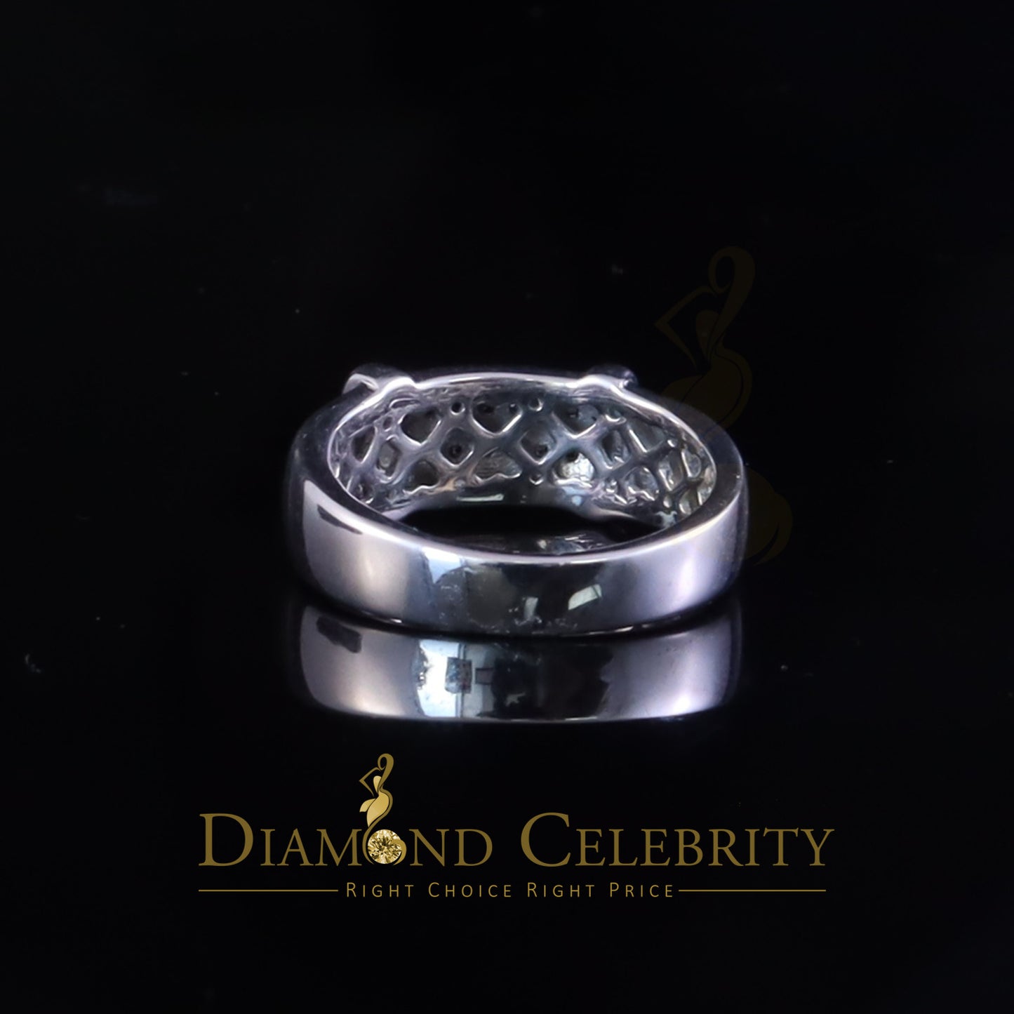 DiamondCelebritees 0.05cts Sterling White Double Row Men's Wedding Band Rings Size 10 In 925 Silver