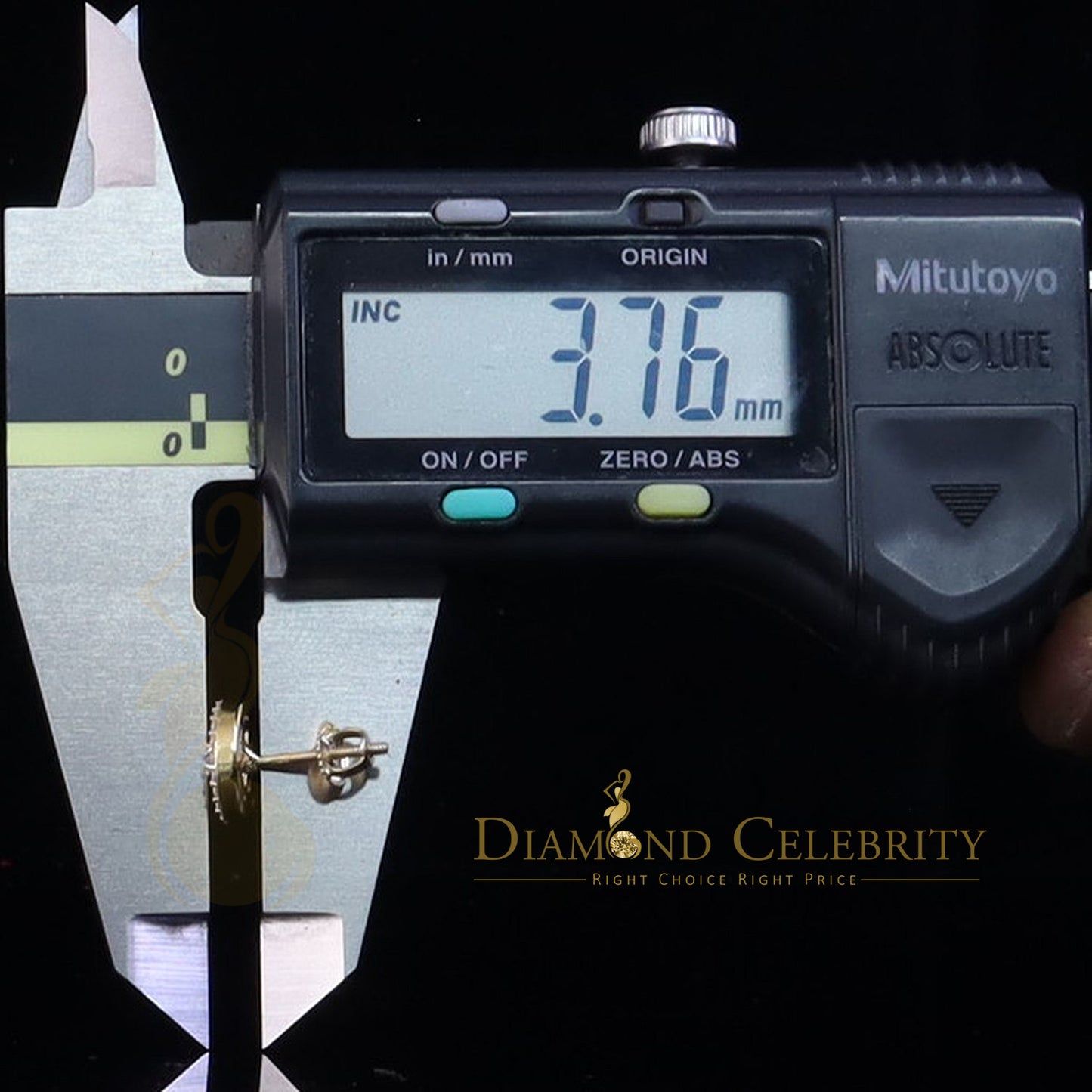 DiamondCelebritees Women's 925 Silver Yellow 0.66ct VVS 'D' Pink Moissanite Round Stud Earrings