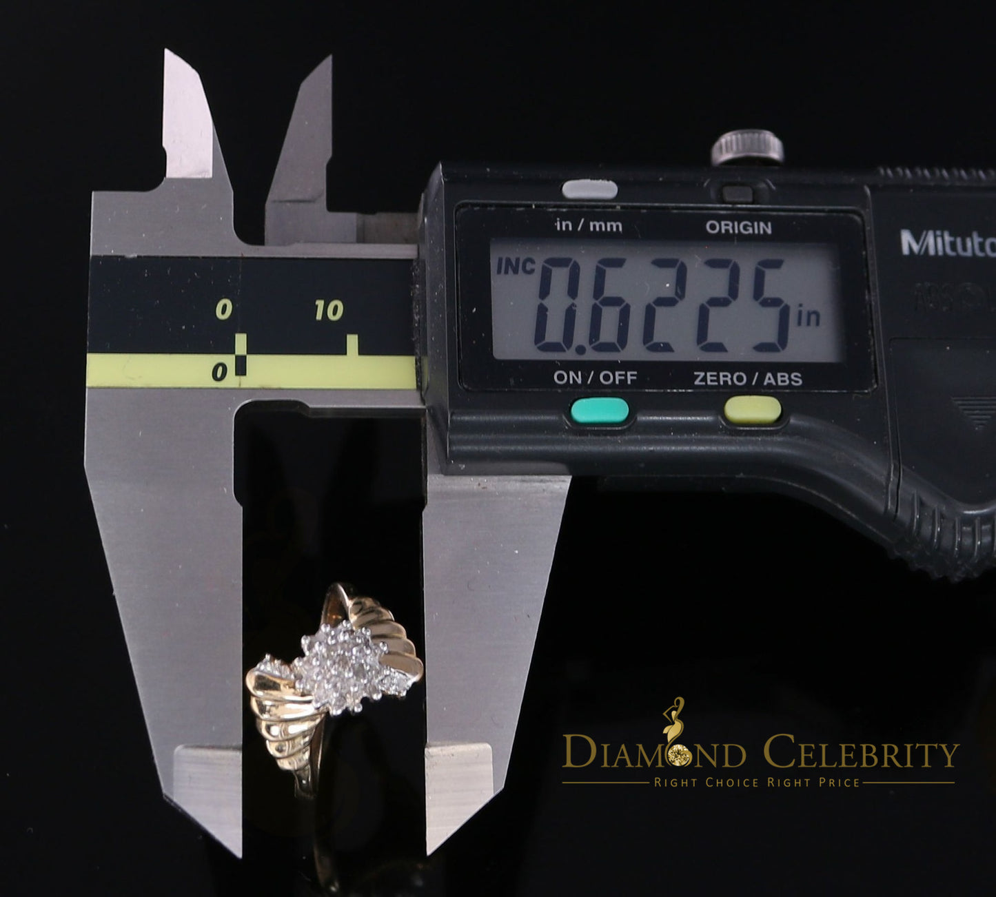 DiamondCelebritees Real 0.25 CT Real Diamond Real 10kt Yellow Gold CLUSTER Shape Womens Ring Size 7