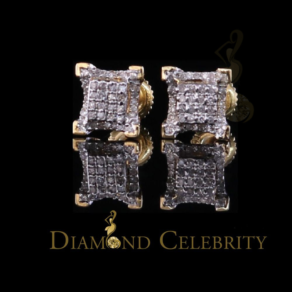 DiamondCelebritees10K Real Yellow Gold Real Diamond 0.20CT Men's/Women's Stud Micro Earring