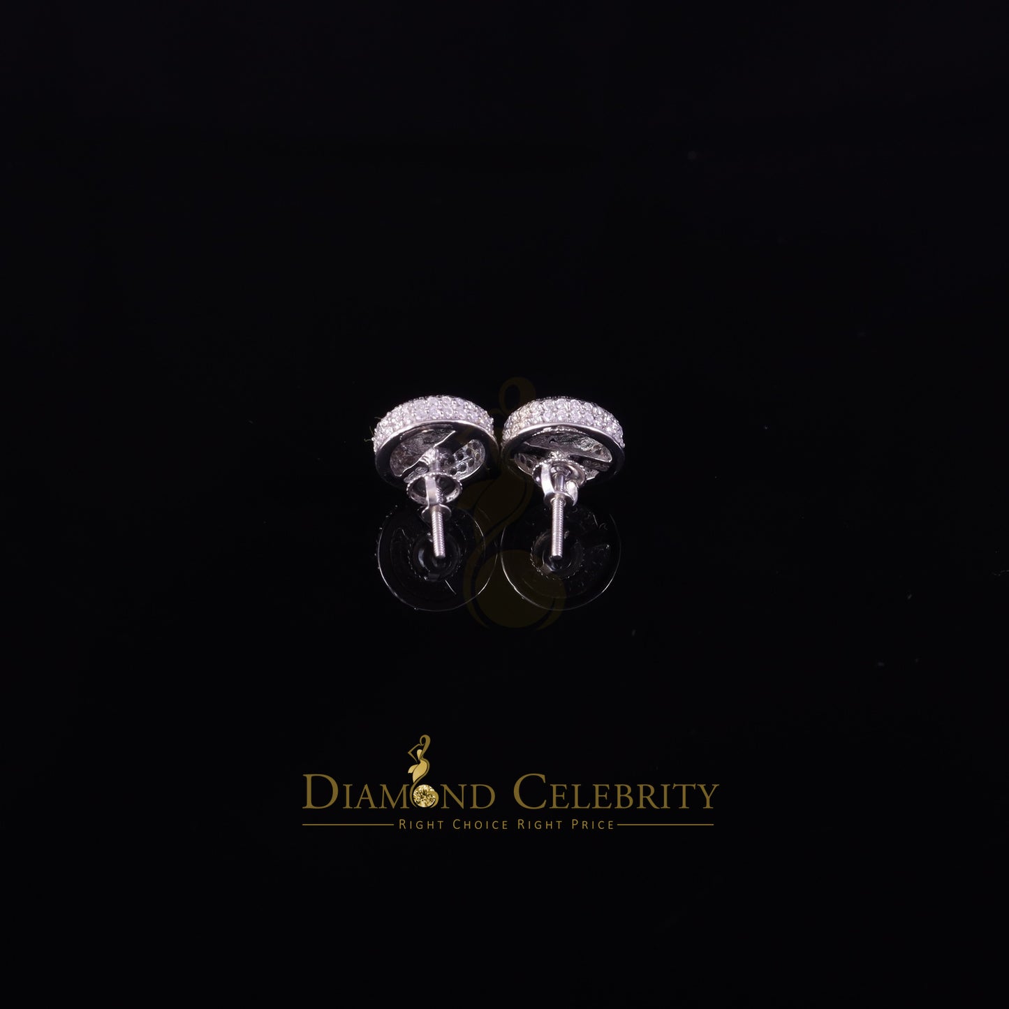 Diamondcelebritees 925 Silver White 1.00ct VVS 'D' Moissanite Dollar Sign Men's/Womens Stud Earring