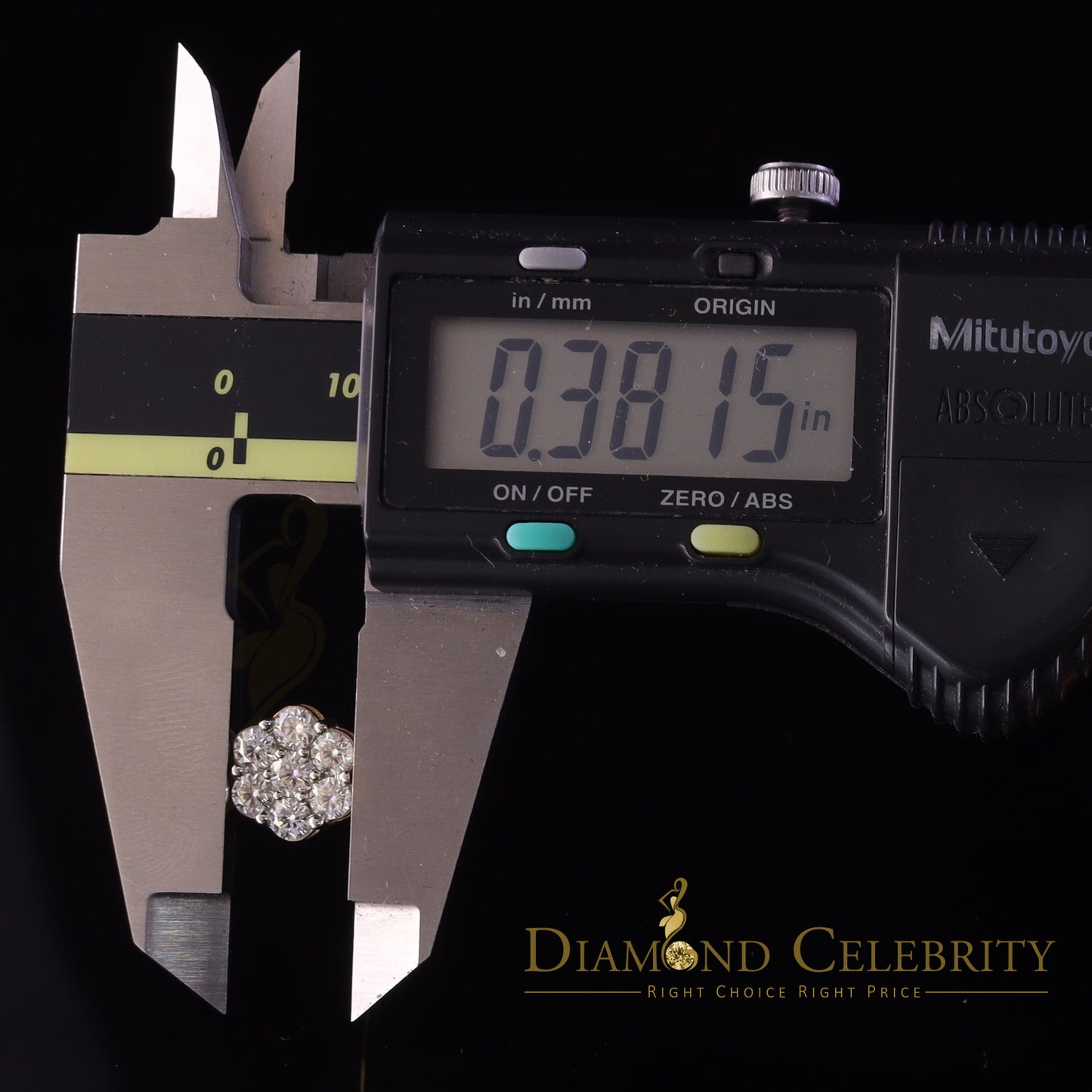 DiamondCelebritees Real Moissanite VVS 'D' Color 2.0ct 10k Real Yellow Gold Stud FLORAL Earrings