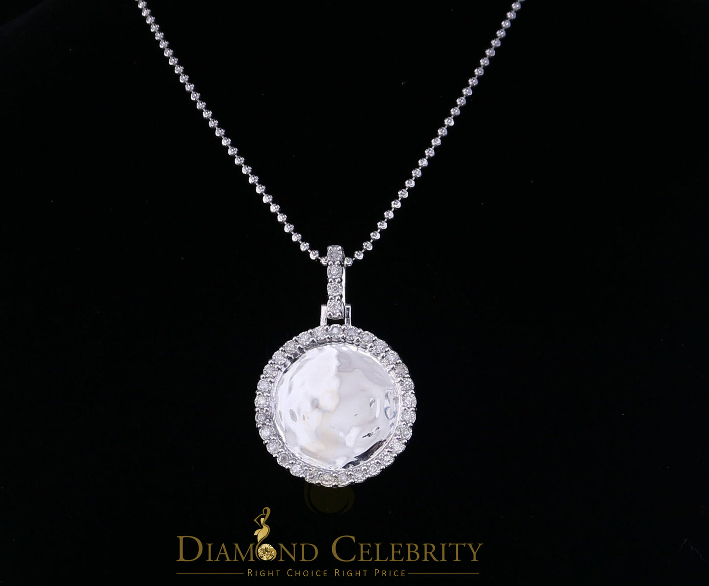 DiamondCelebritees Real 0.66ct Diamond 925 Sterling Silver 1.25" PICTURE Pendant Fashion White