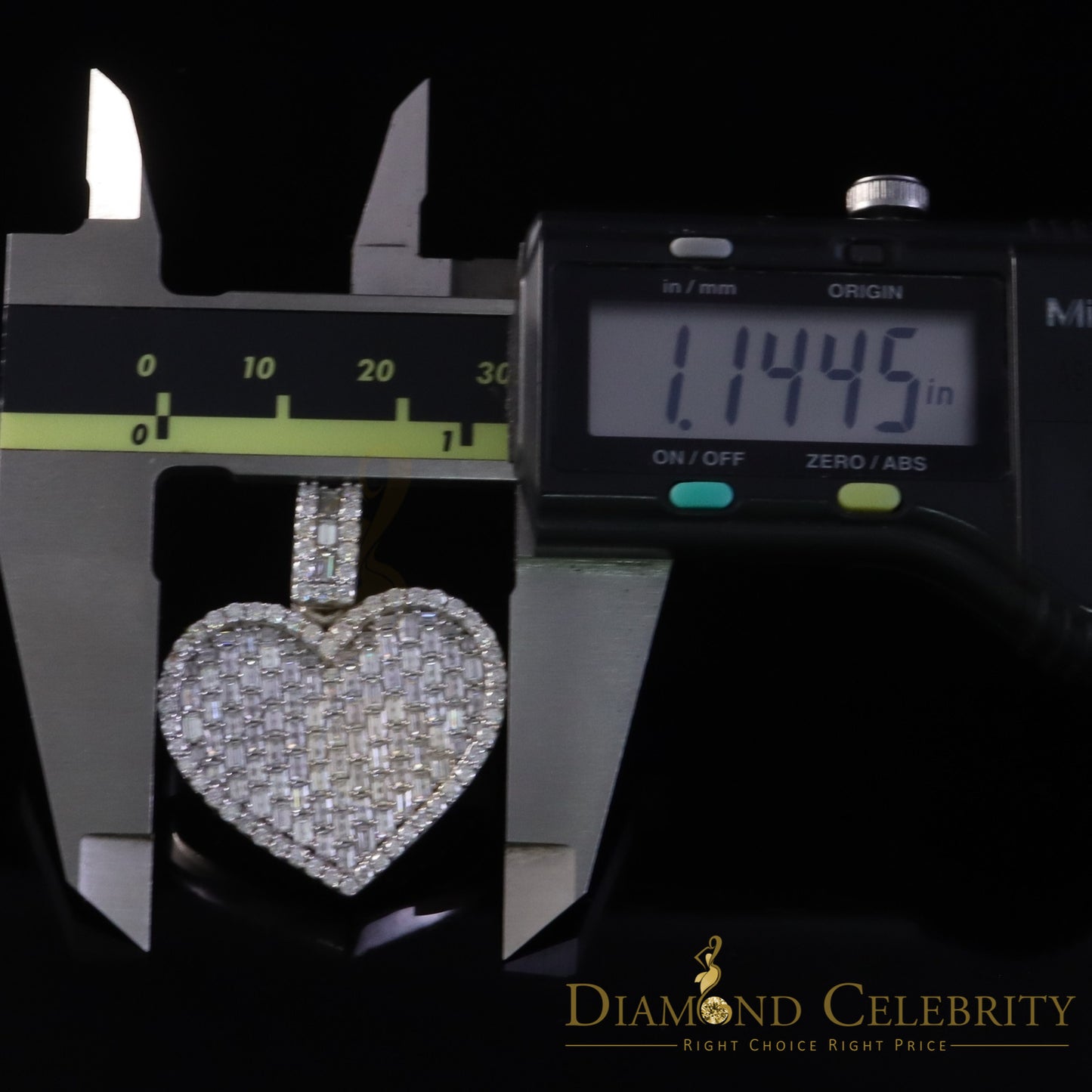 Diamondcelebritees 925 White Silver 6.50ct VVS D Clr. Moissanite Bagutte Heart Pendant Women's