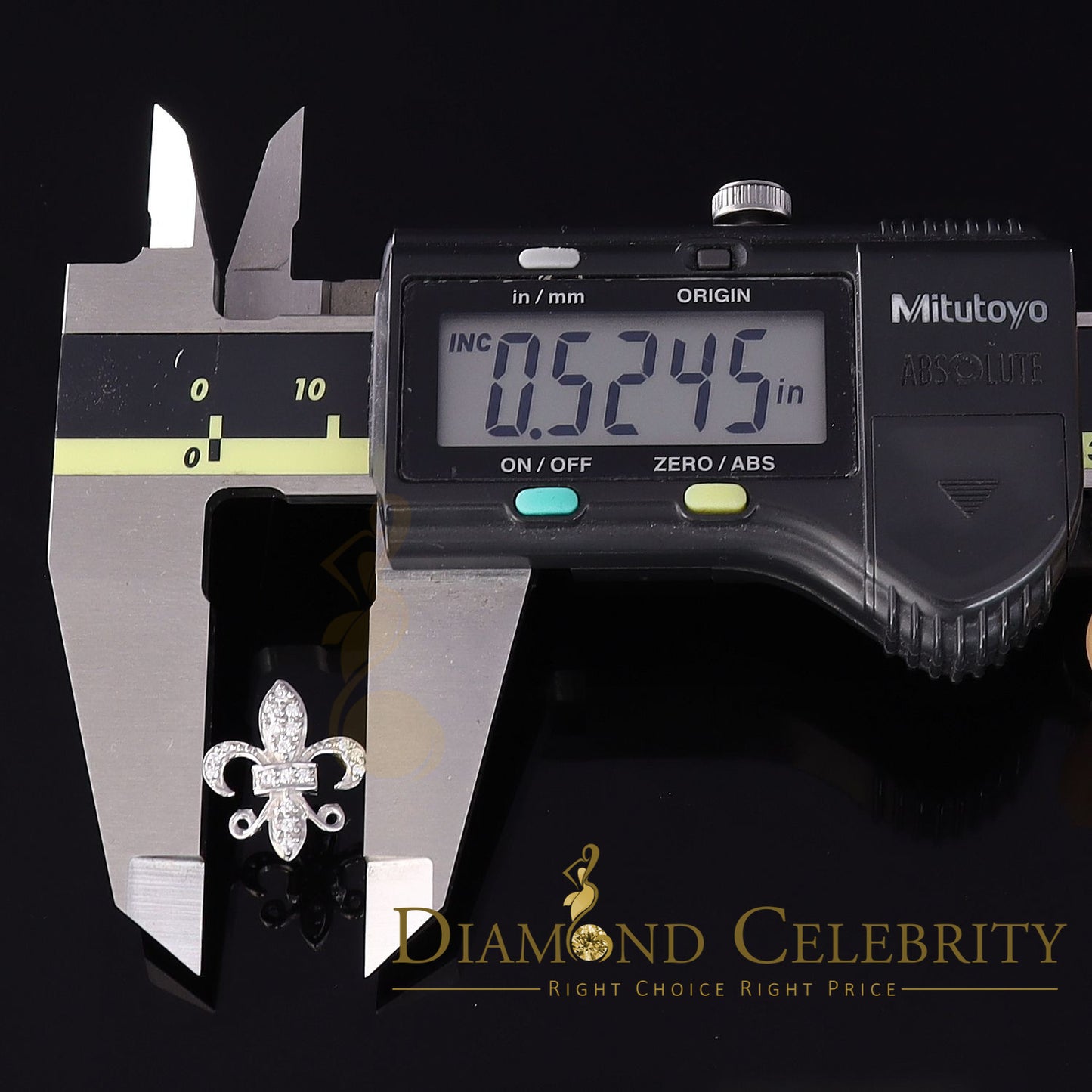 DiamondCelebritees 925 White Silver Women's Fleur de Lis Screw Back 0.36ct Cubic Zirconia Earrings