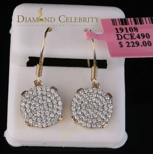 DiamondCelebritees Yellow 1.53ct Sterling 925 Silver Round Dangling Hip Hop Women's Fashion Earring
