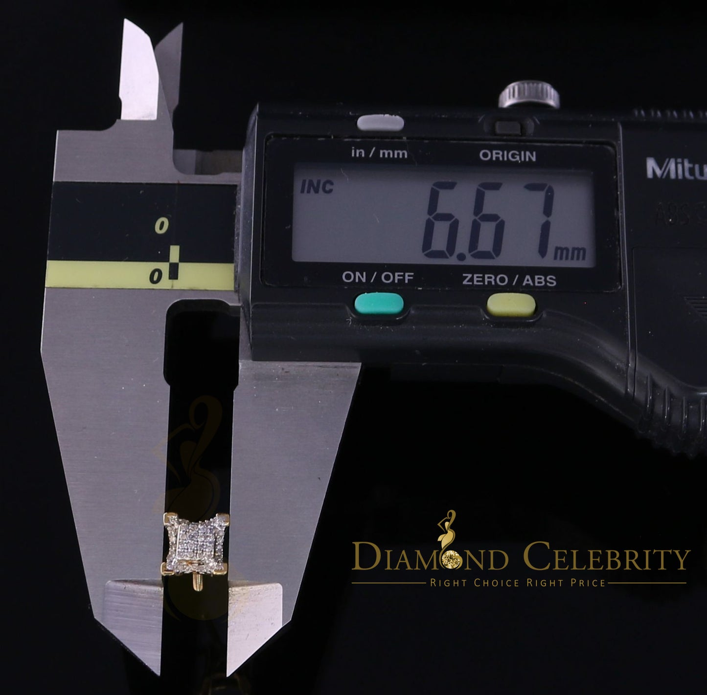 DiamondCelebritees10K Real Yellow Gold Real Diamond 0.20CT Men's/Women's Stud Micro Earring