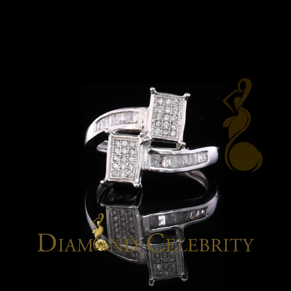 DiamondCelebritees Real 14kt White Gold with 0.33CT Real Mix Bugget Round Diamond Ring Size 6.5