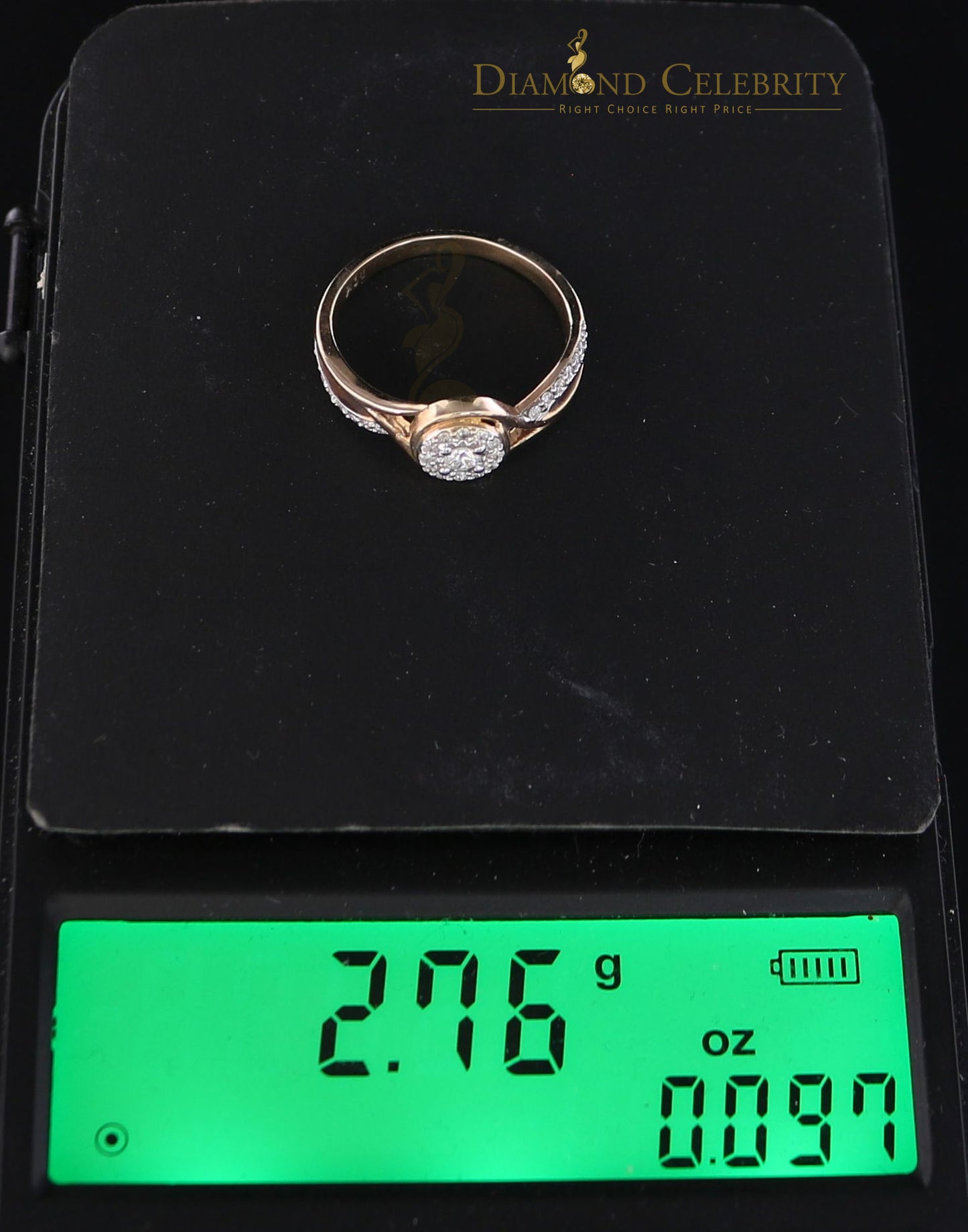 DiamondCelebritees Real 10kt Yellow Gold with 0.25 CT Real Diamond ROUND FLORAL Ring Size 6.5