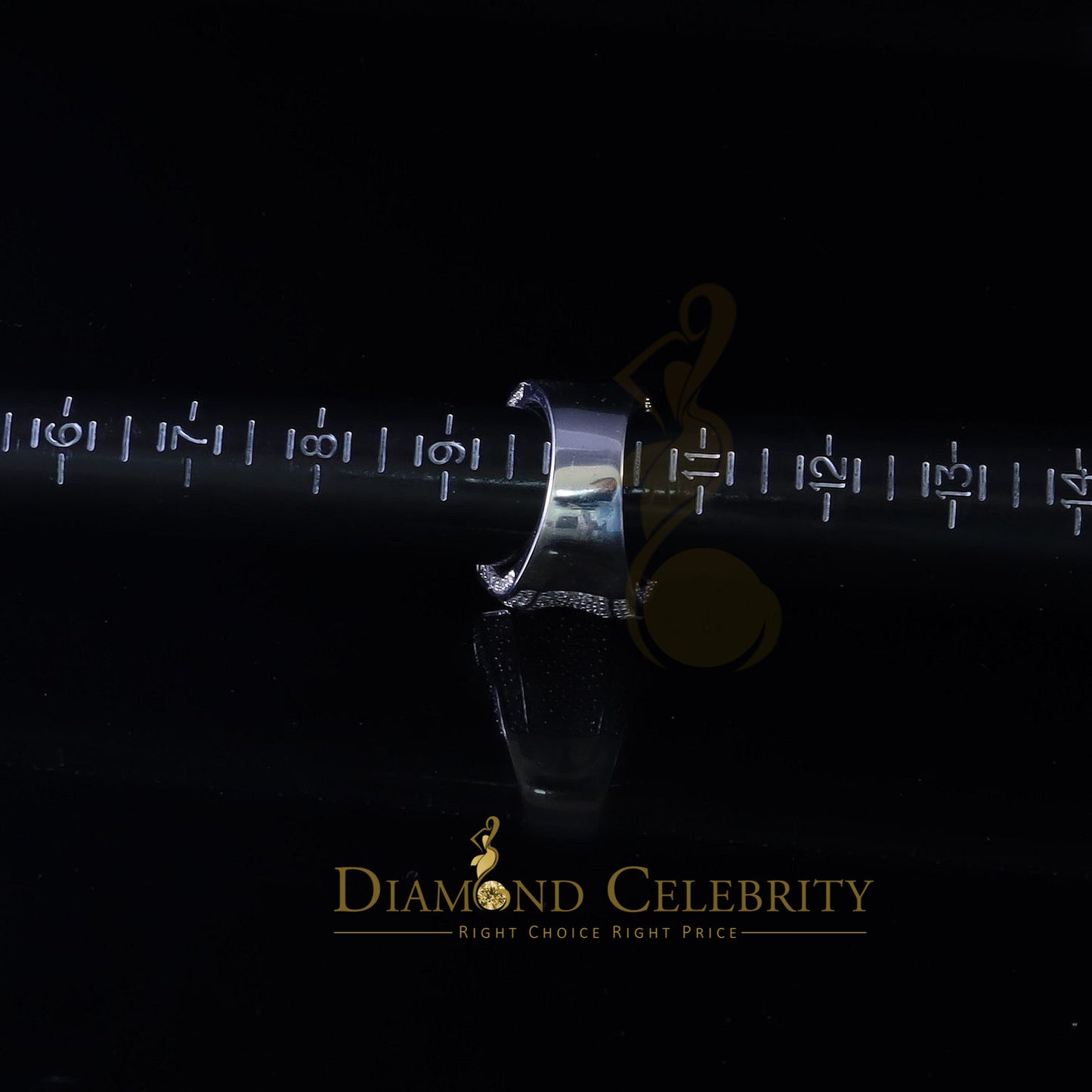DiamondCelebritees 925 Silver White 14.00ct Cubic Zirconia Wide Band Men's Engagement Ring Size 10
