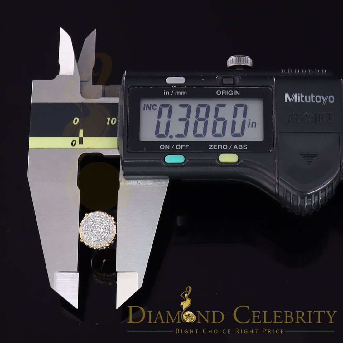 DiamondCelebritees 925 Sterling Silver Yellow Hip Hop 0.40ct Diamond Men's/ Women's Stud Earrings
