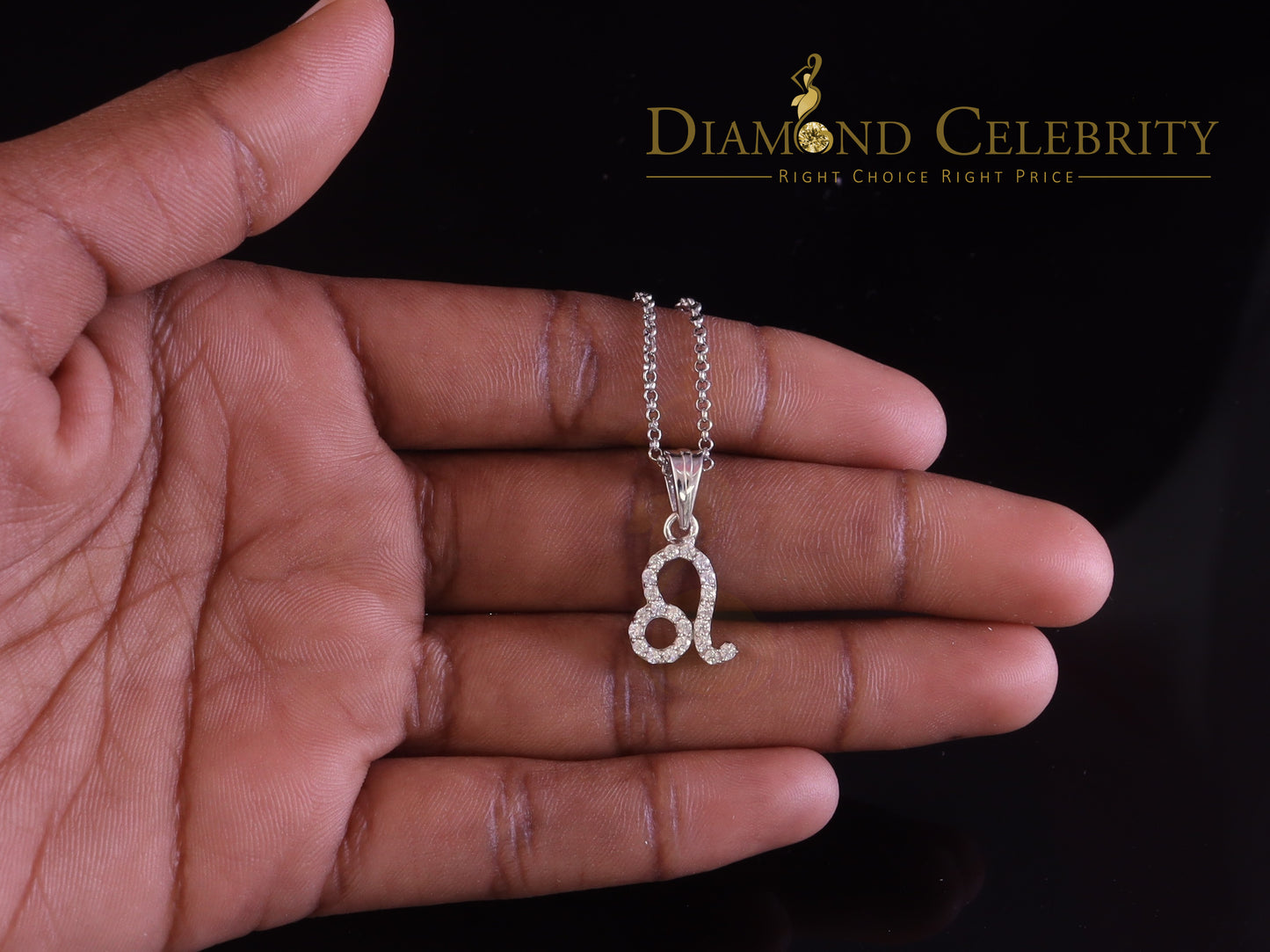 DiamondCelebritees 0.55ct Cubic Zirconia White Silver LEO-AUGUST Month Men's & Women's Pendant