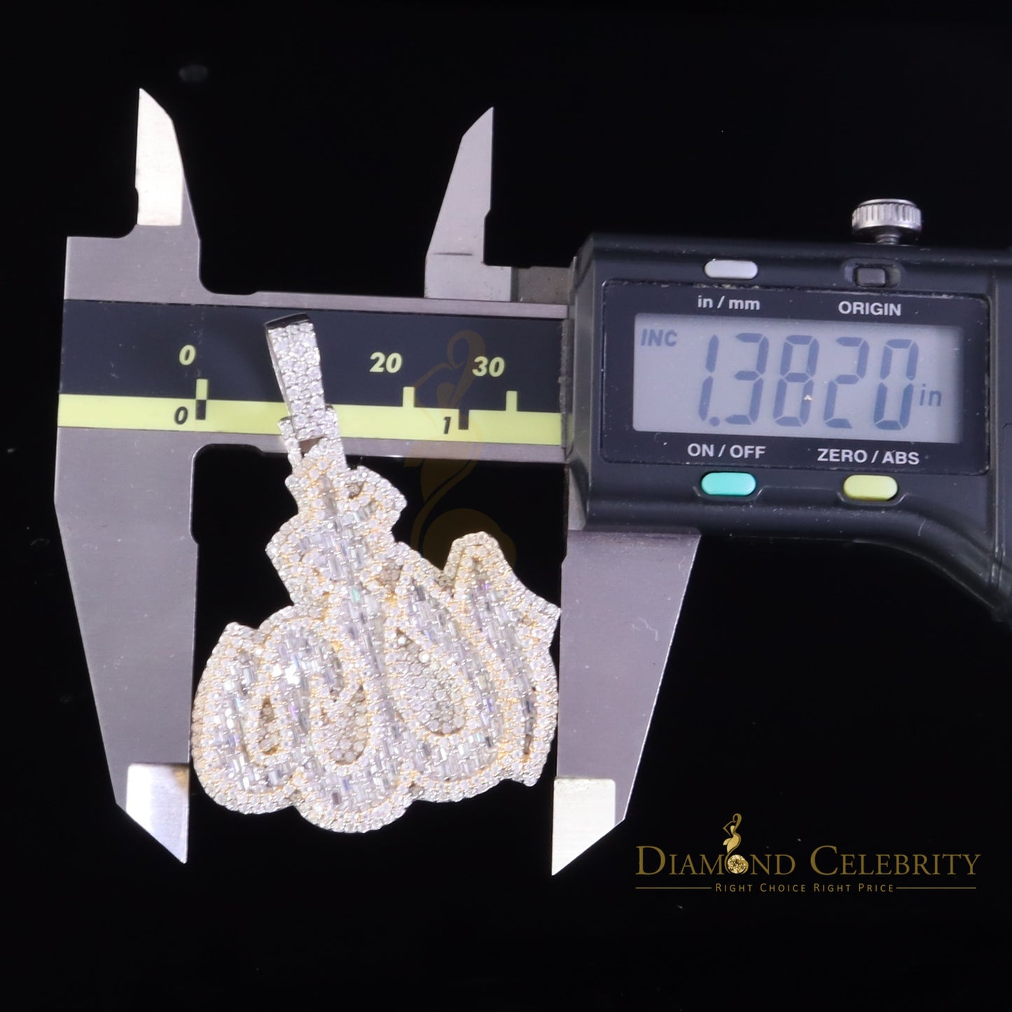 Diamondcelebritees 5.00ct Silver Allah Yellow VVS 'D Religious Men/Women 925 Moissanite Lar Pendant