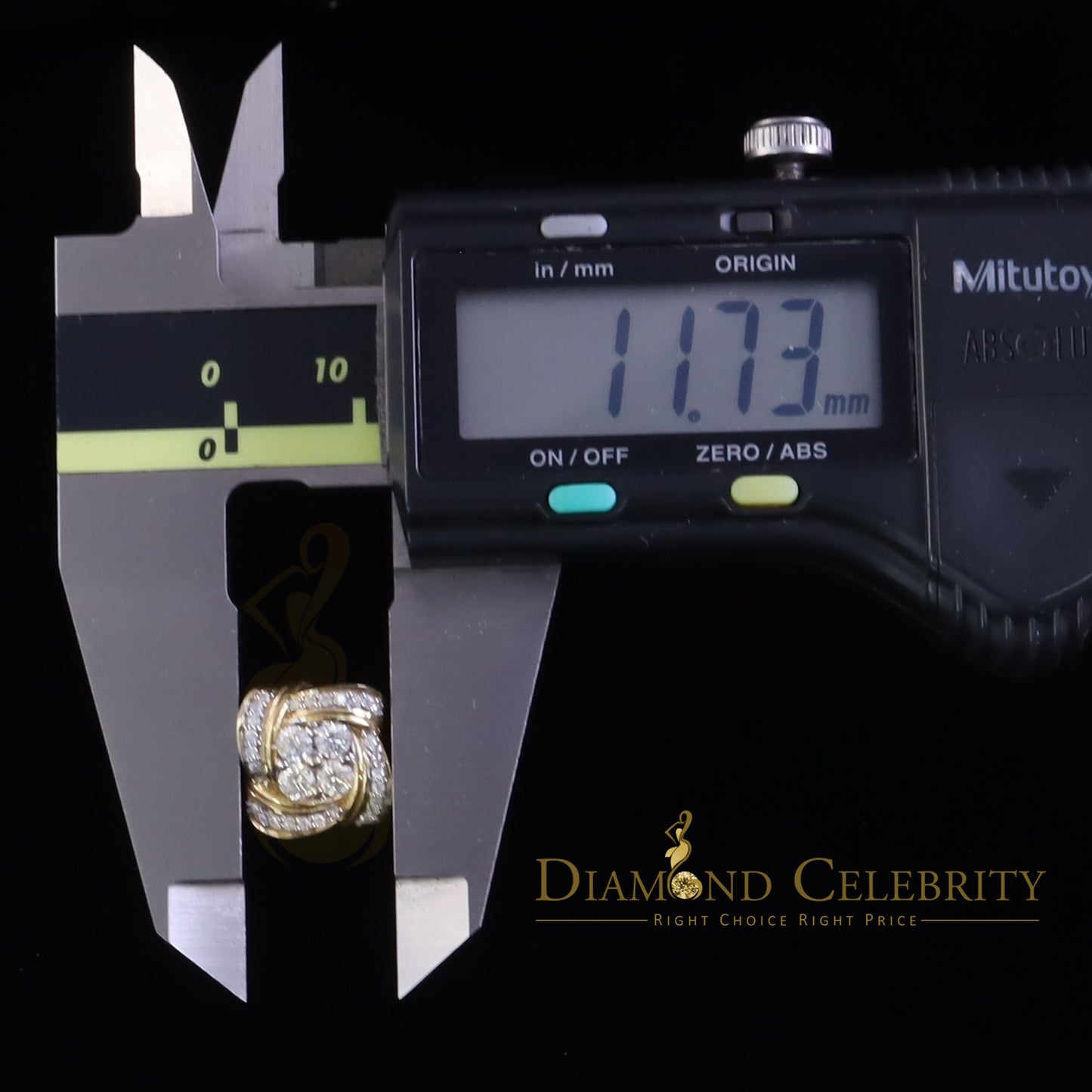 DiamondCelebritees New Men's Knot Stud 1.00ct VVS D Moissanite 925 Yellow Silver Women Earrings