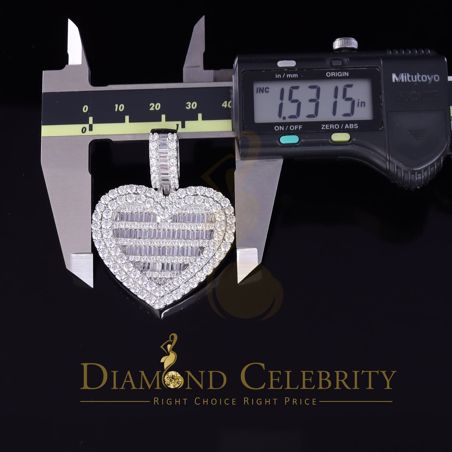DiamondCelebritees Sterling Silver Beautiful 15.74ct Cubic Zirconia Pendant White Heart Shape