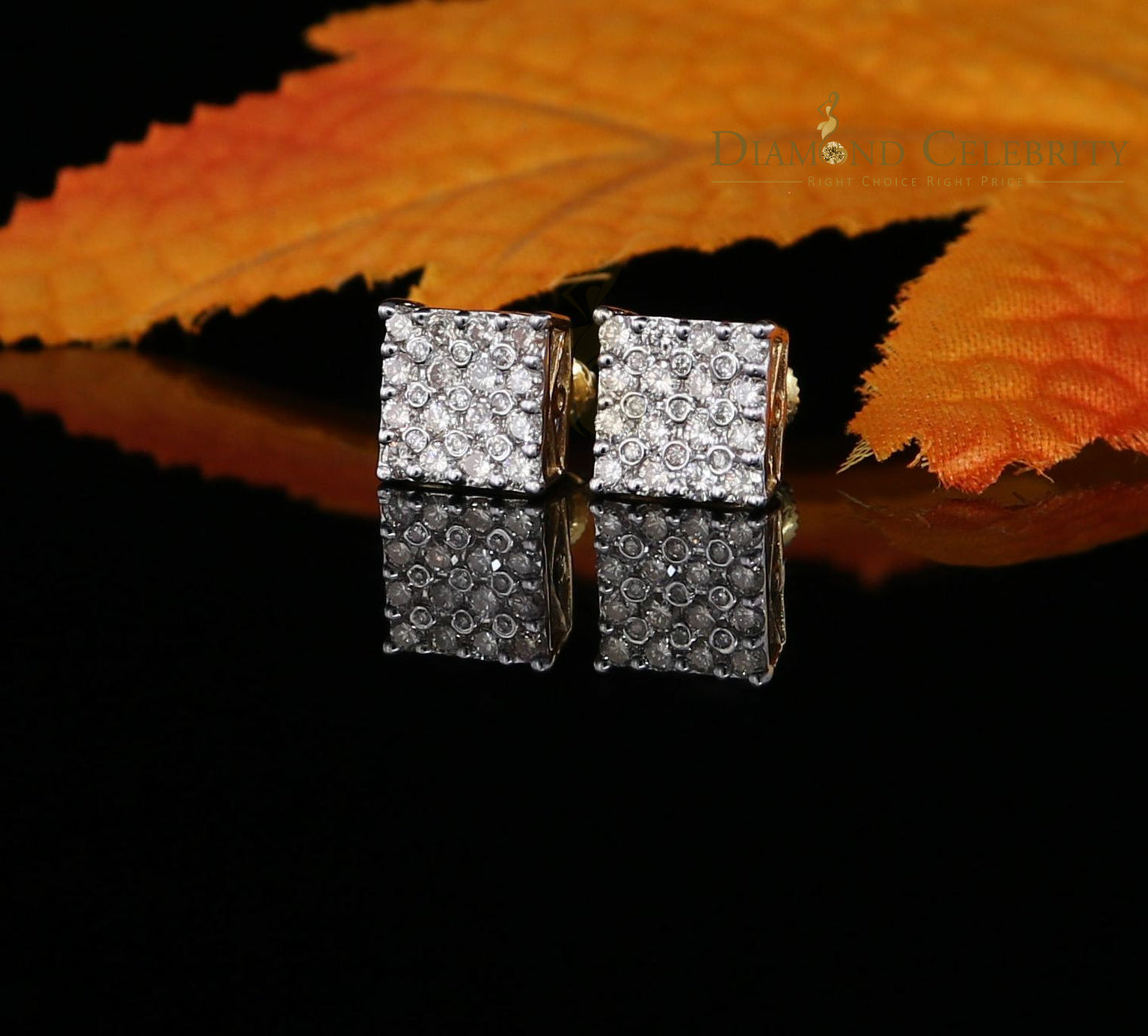DiamondCelebritees10K Real Yellow Gold with 1.00CT Real Diamond Men's/Women's Stud Earrings